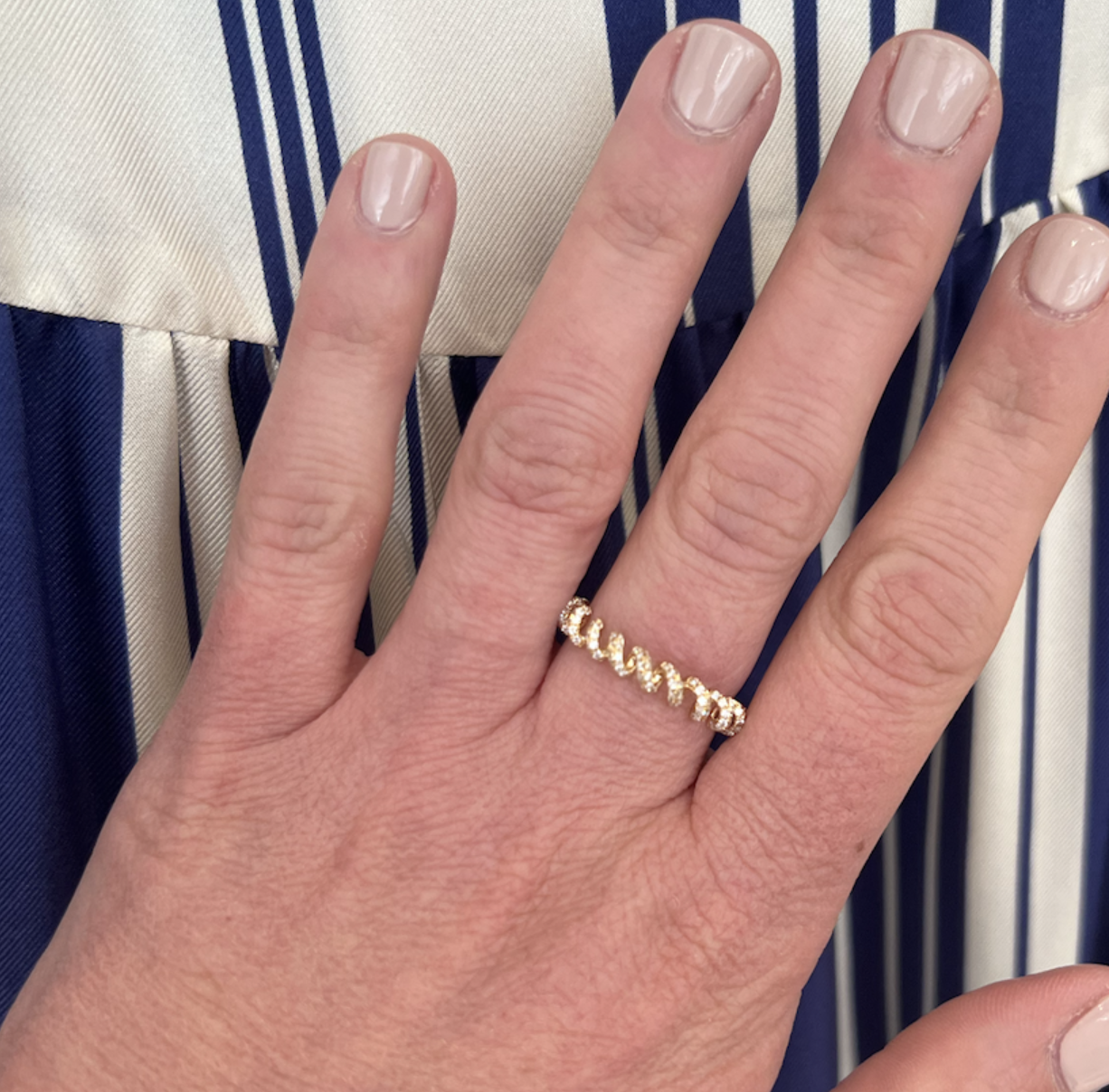 Boochier 18K Mini Yellow Gold Diamond Slinkee Ring