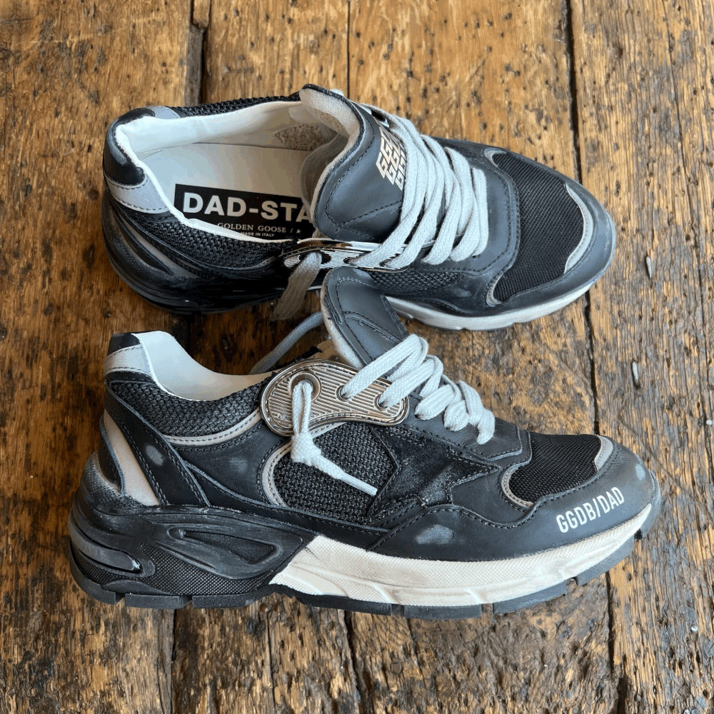 Golden Goose Running Dad Net Laminated Upper Leather Star