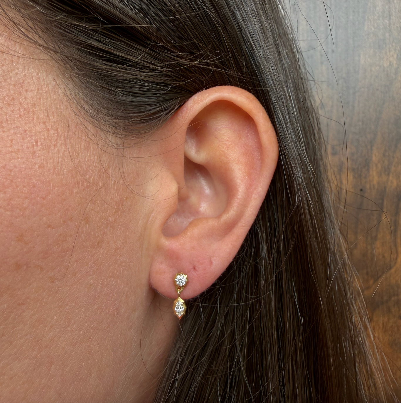 Jade Trau Mini Maverick  Two Stone Drop Earring