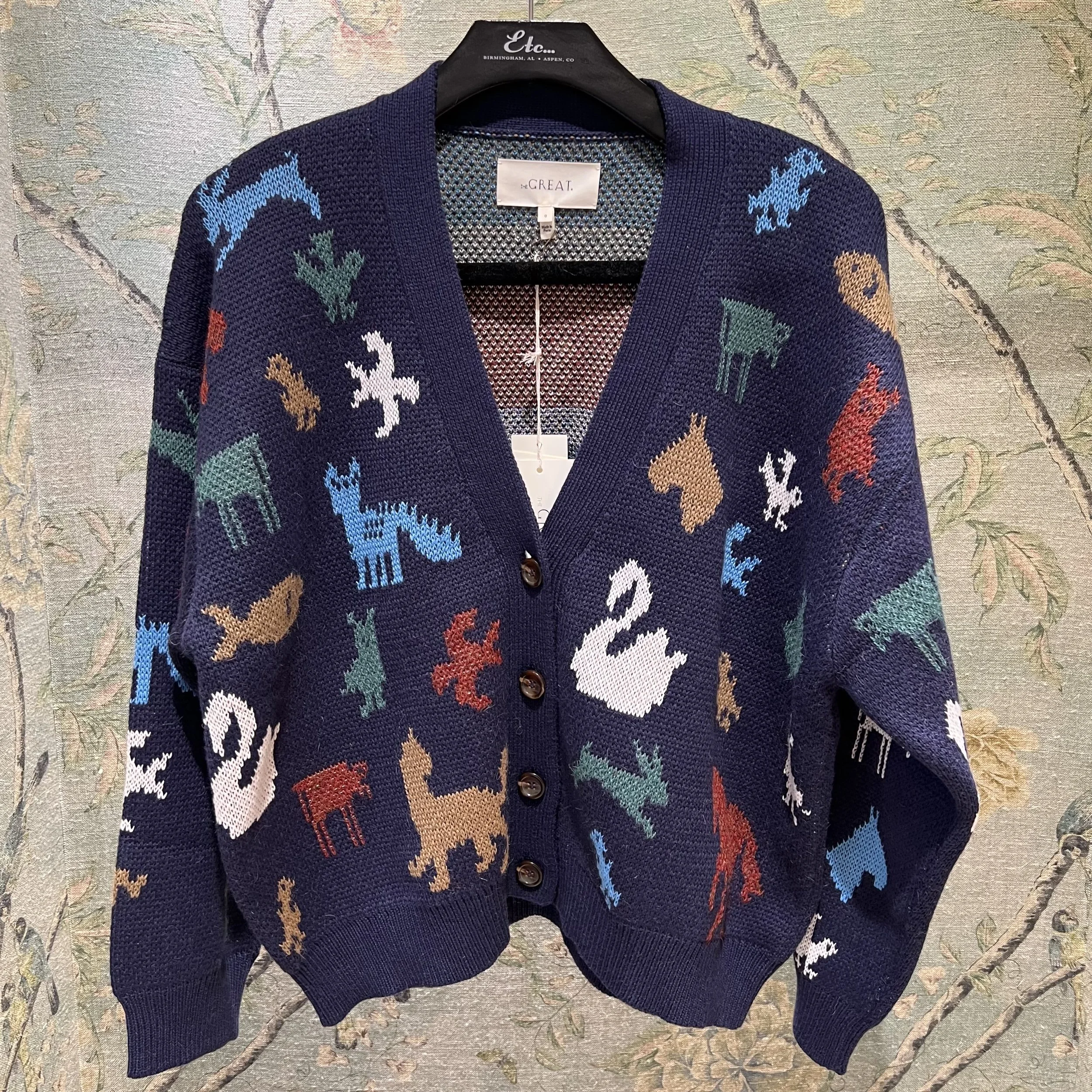 The Great Pictograph Slouch Cardigan in Navy