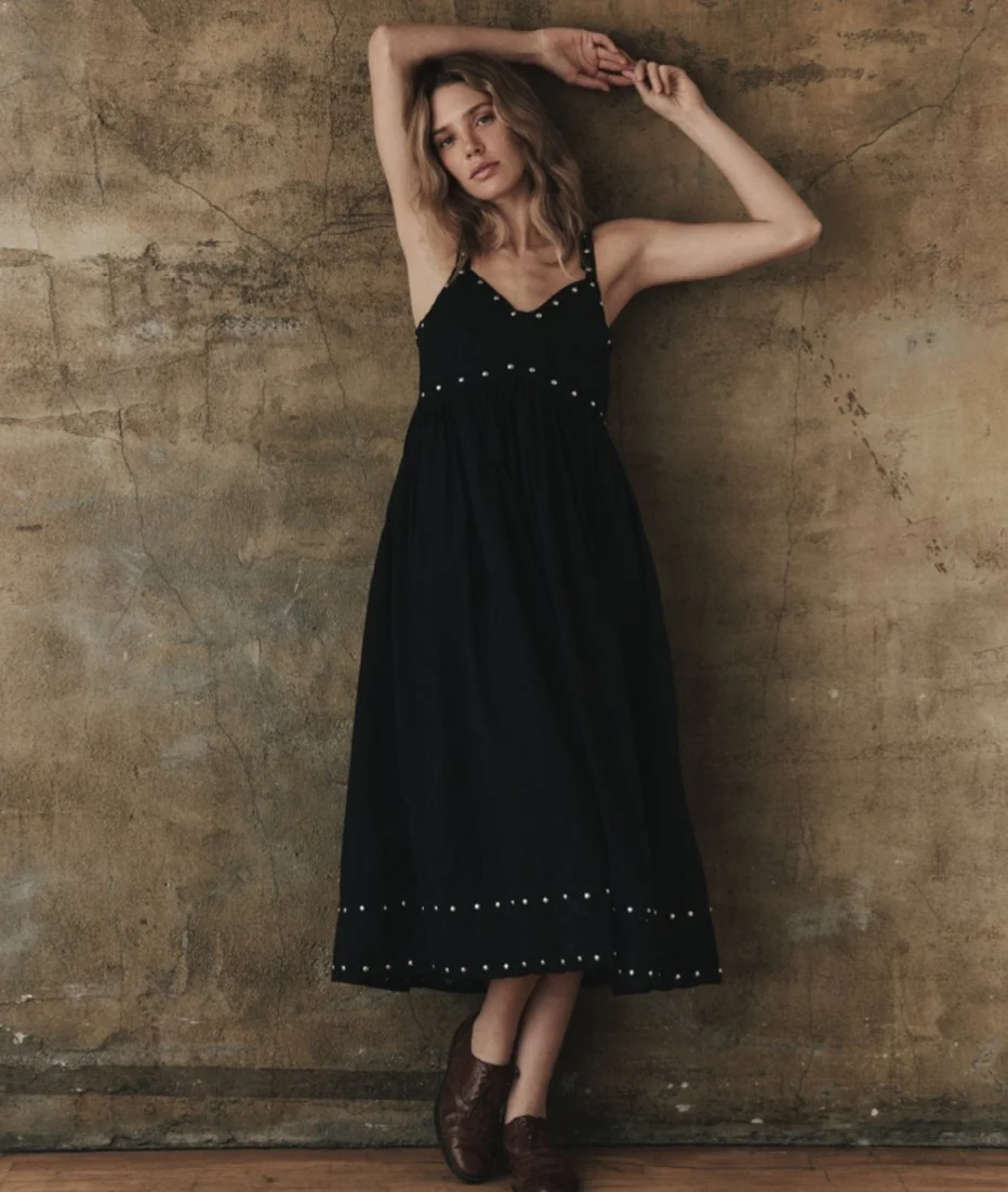 princess polly baby blue dress Black velvet dress with crystal-studded edges main image 1