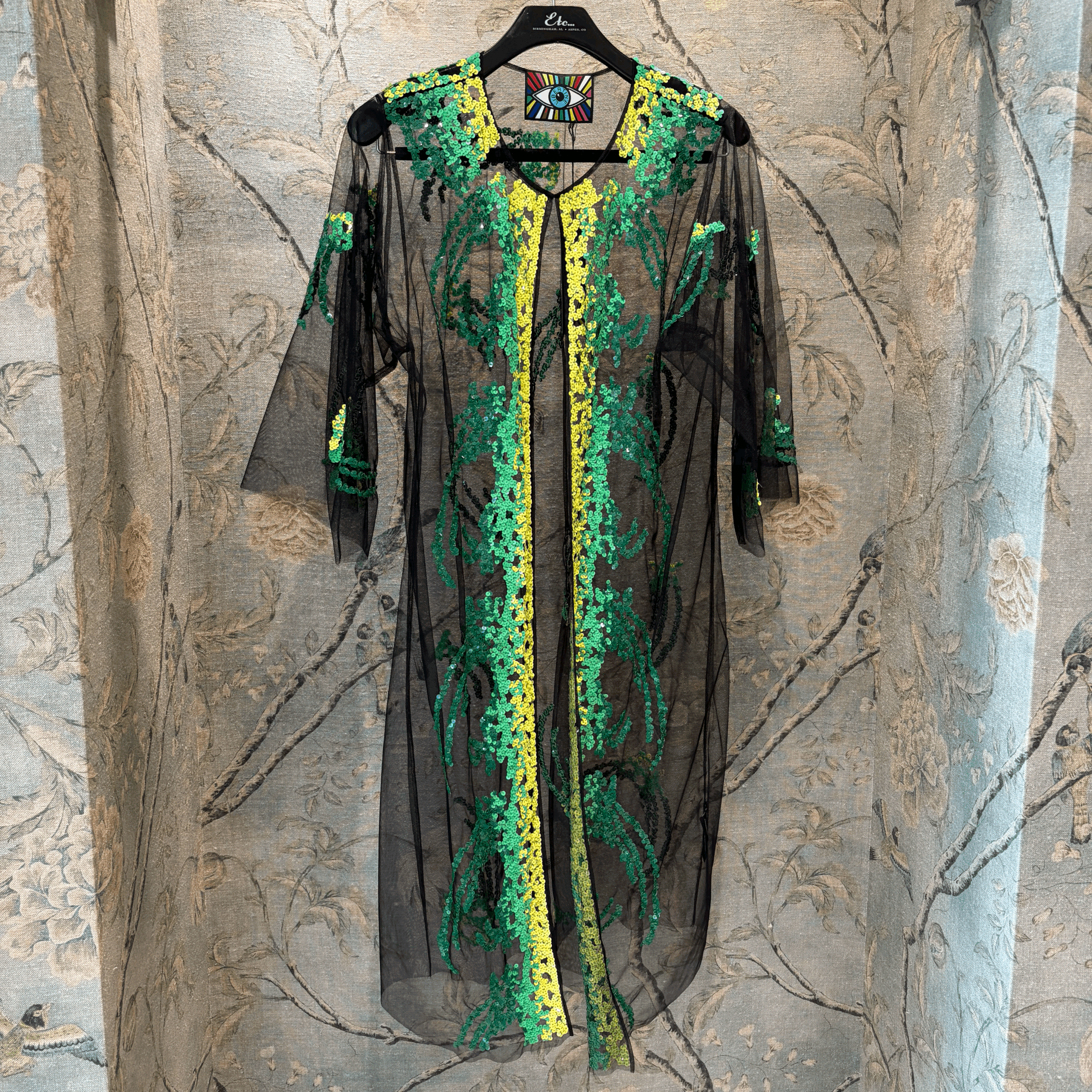Libertine Green Sequin Tulle Resort Robe Size Small