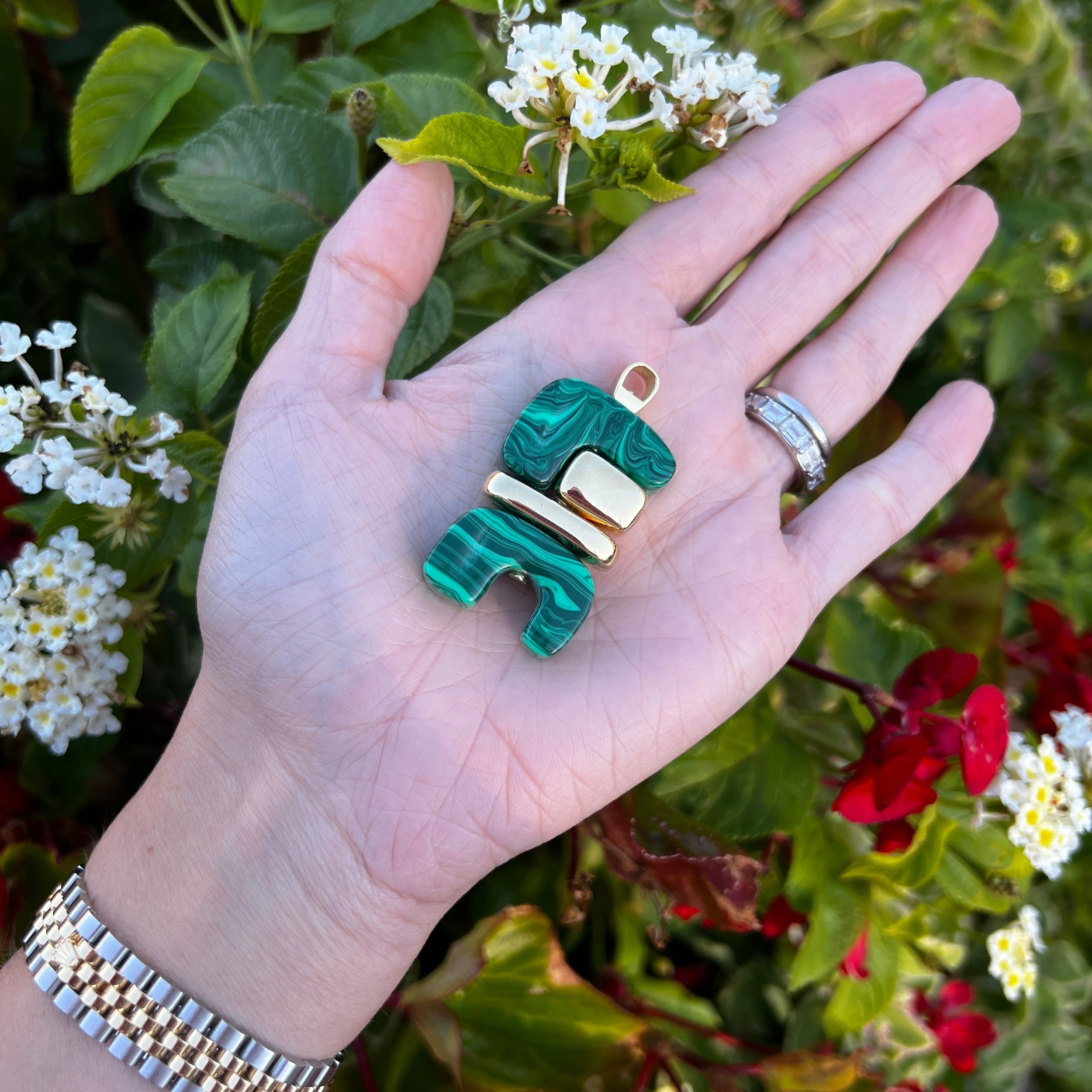 Joelle Kharrat Fire Totem Pendant TOFMO1 Malachite