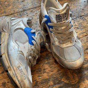 Golden Goose Running Dad Net Laminated Upper Leather Star