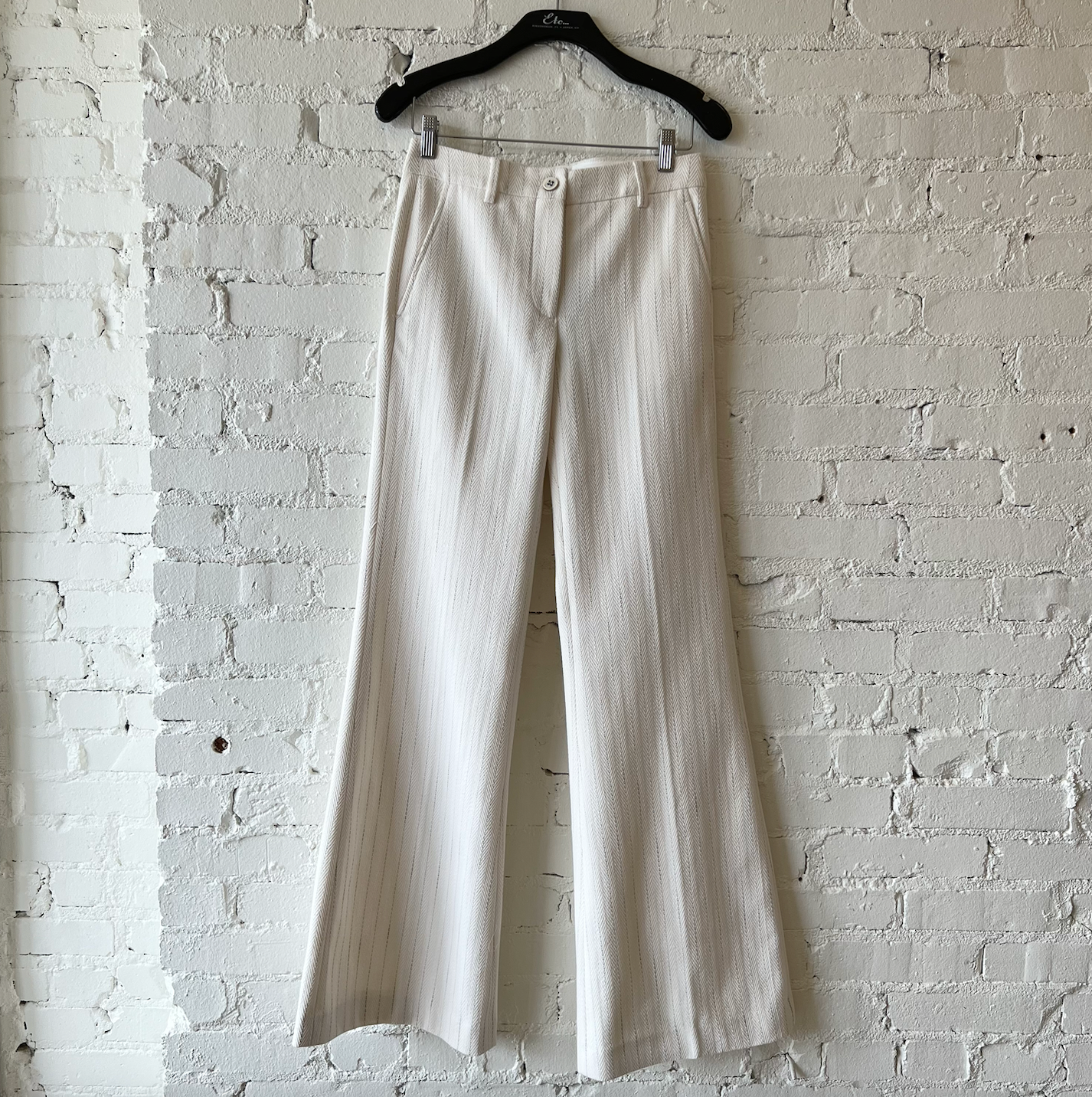Golden Goose Journey Pant Flare Glenna Cotton Chevron Pinstripes (SIZE 38 ONLY)