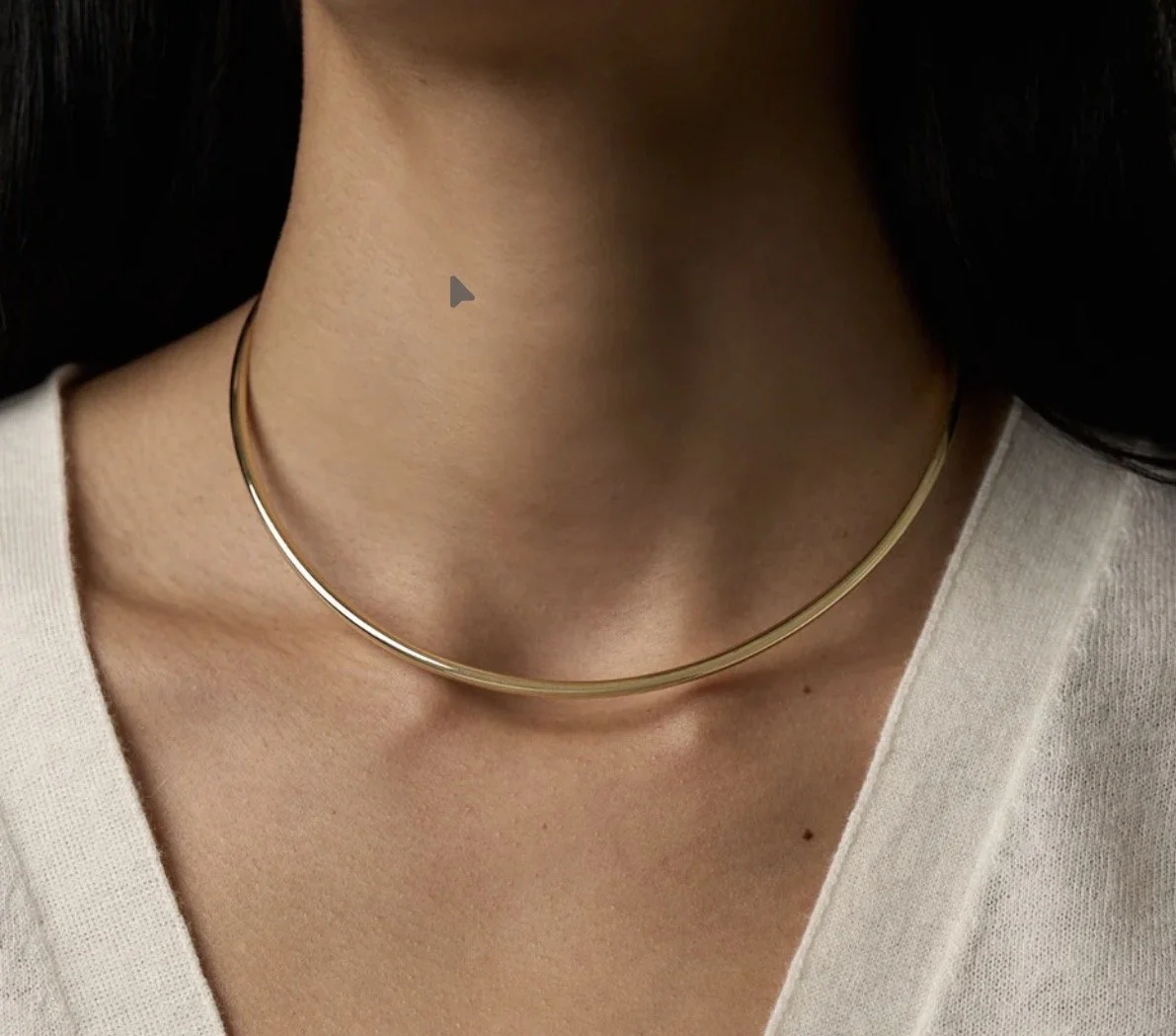 Jade Trau Plie Collar Necklace Yellow Gold High Polish