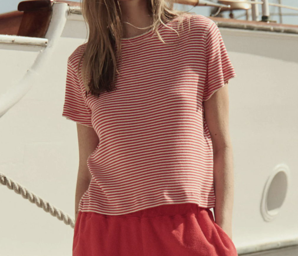 The Great Little Tee in Pimento Stripe