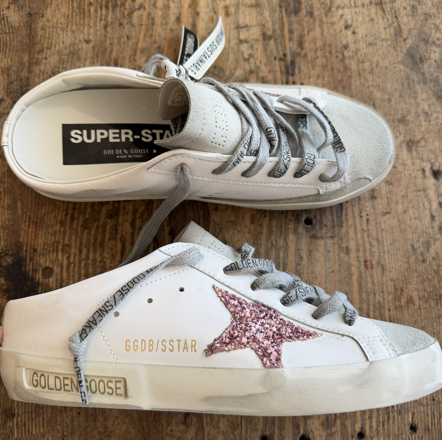 Golden Goose Sabot with Glitter Star GG371