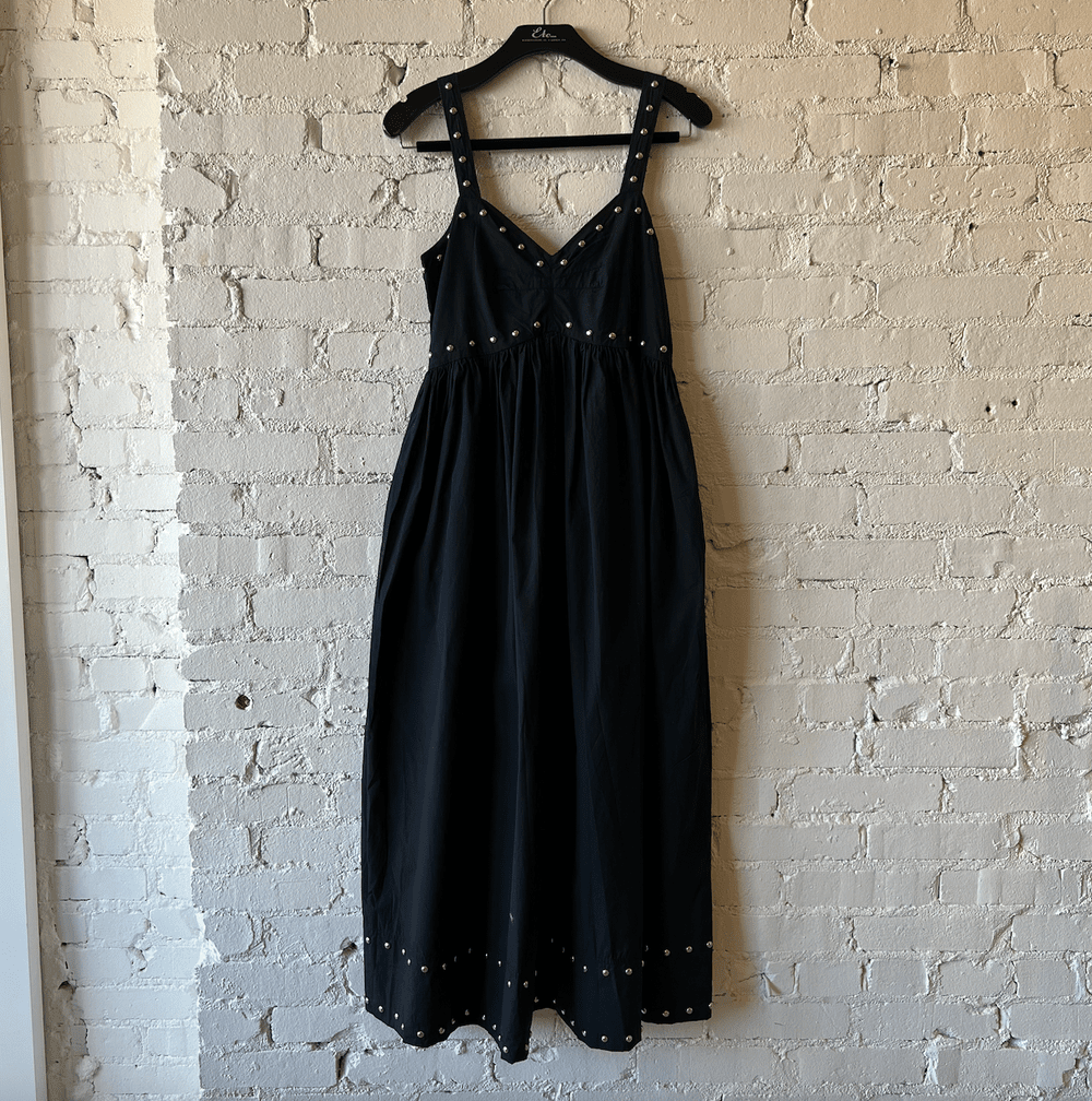 blue dress for baby girl Fringed Studded Bandage Maxi Dress Black / M