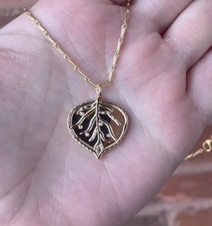 Brent Neale 18K Gold Small Aspen Leaf Necklace - ETC EXCLUSIVE