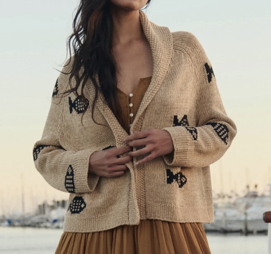 The Great Swimming Fish Lodge Cardigan in Natural