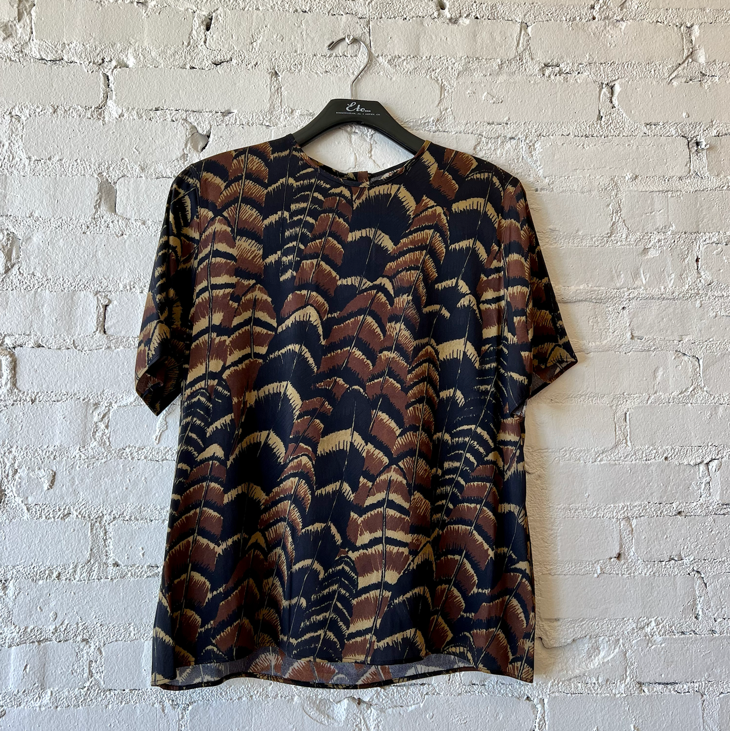 LIBERTINE FEATHERS SHORT SLEEVE BLOUSE