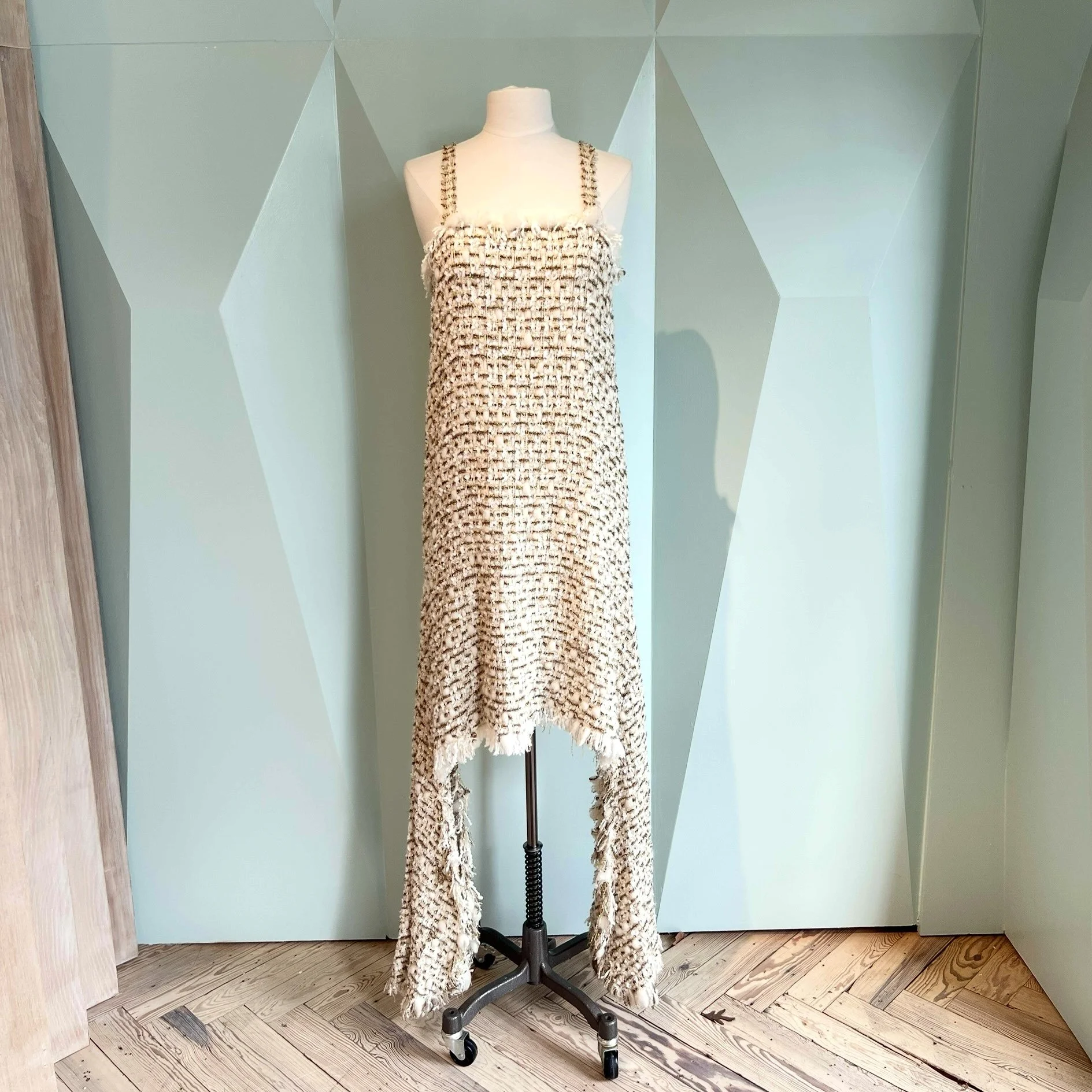 Rodarte Gold Metallic Tweed Dress