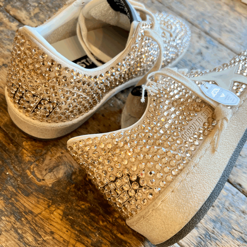 Golden Goose Ballstar Suede Upper Toe and Spur with Swarovski