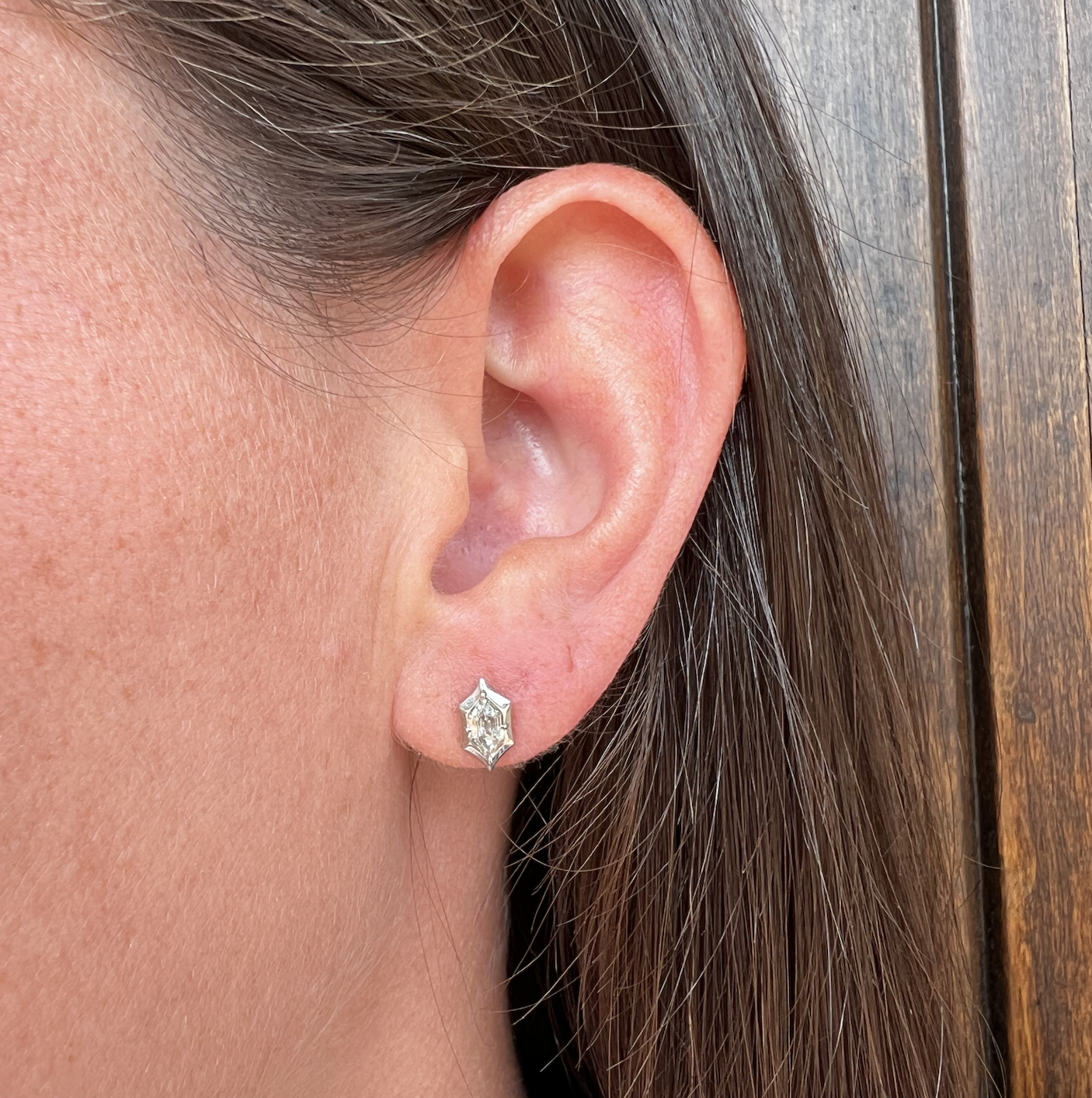 Jade Trau One of a Kind Alchemy Elongated Hex Stud