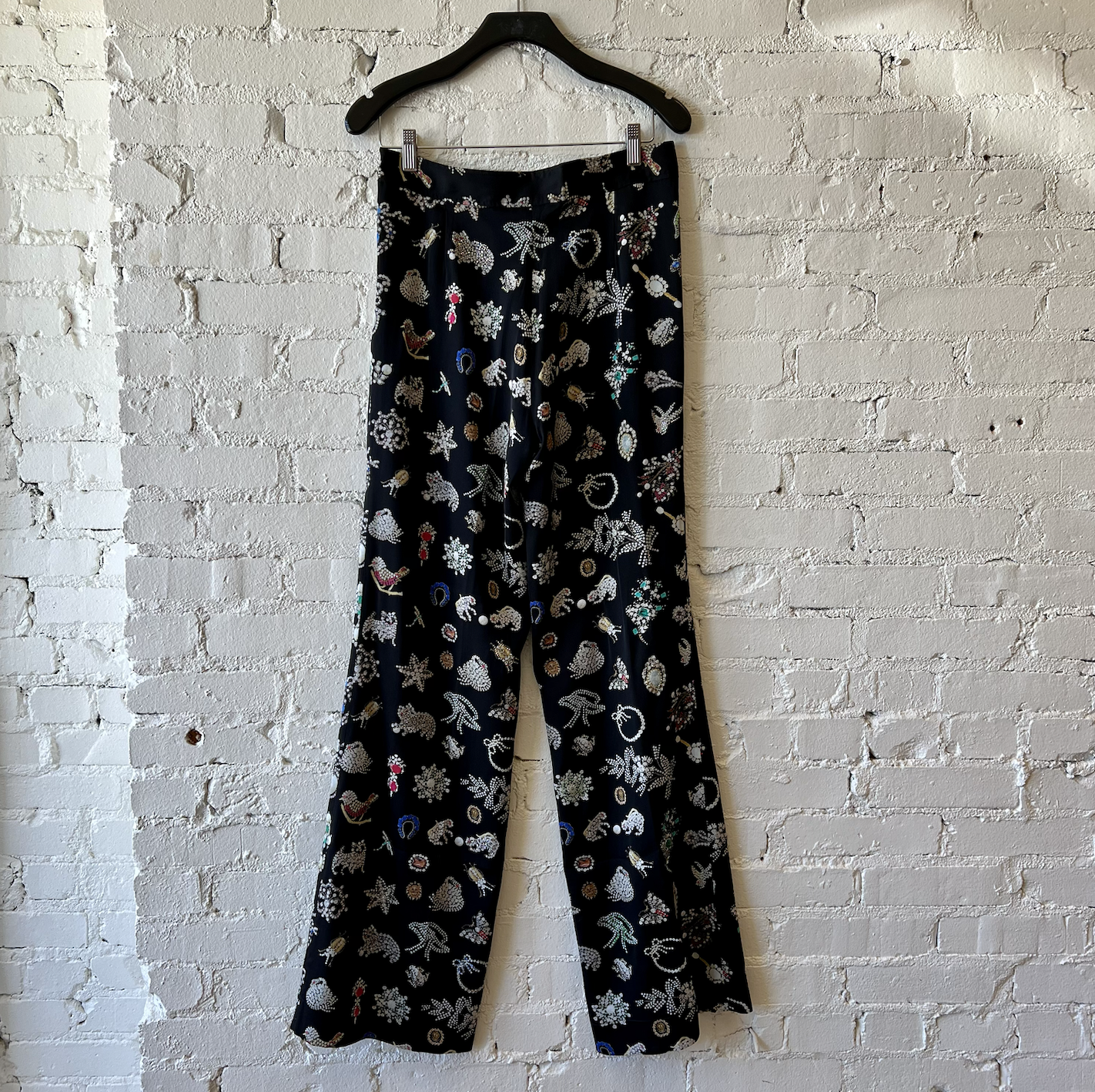 Libertine Black Diamond Pins' 'Slim Aarons New Wide Leg Pants with Side Zip - SIZE M ONLY