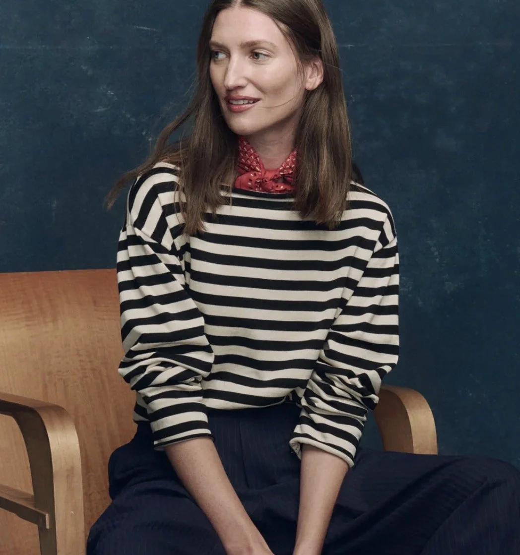 The Great Collectors Sailor Sweater in Black Stripe