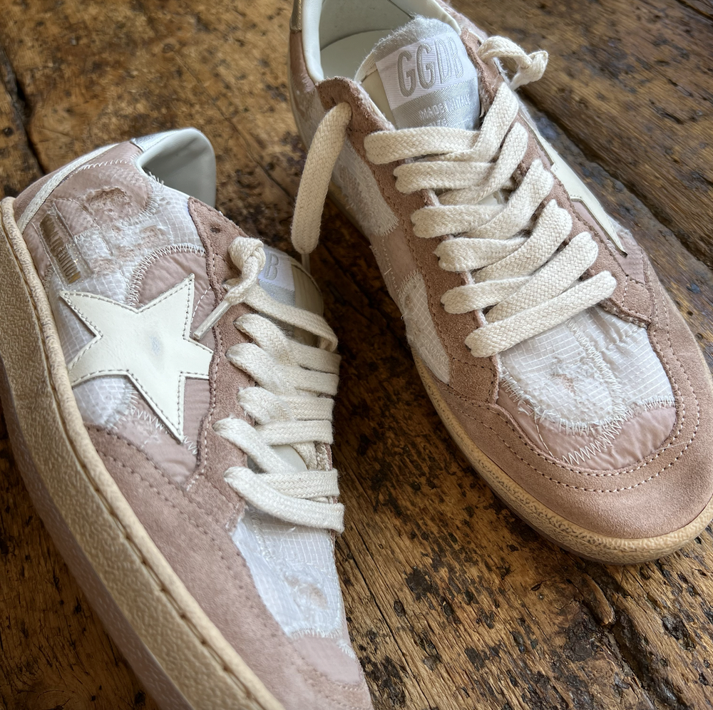 Golden Goose GG272 Ballstar Star Net and Nylon Patchwork Upper 