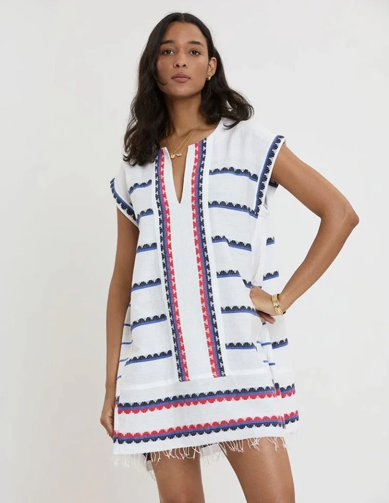 Lemlem Elina Caftan in Kibebi Marine