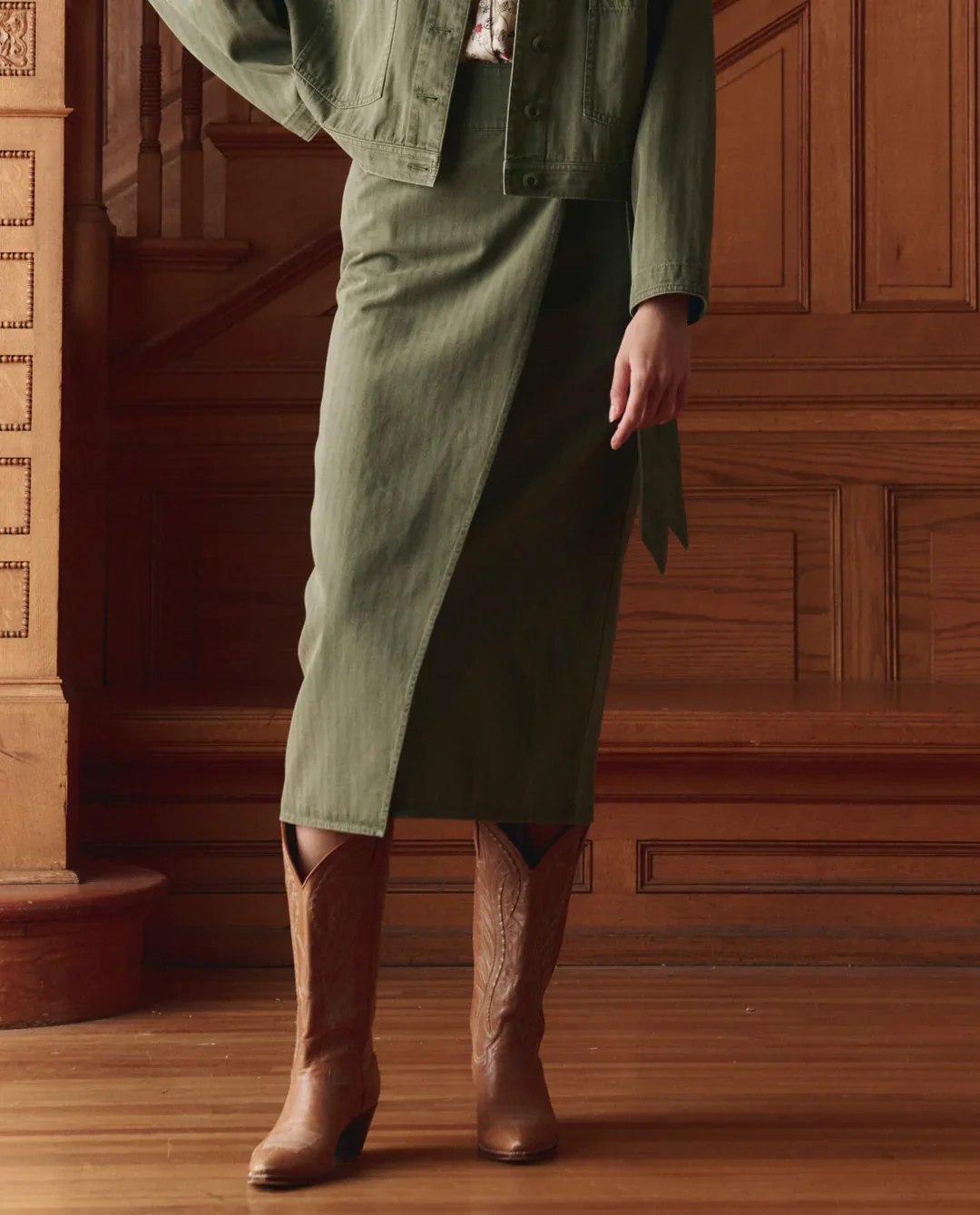 The Great Wrap Skirt in Classic Army
