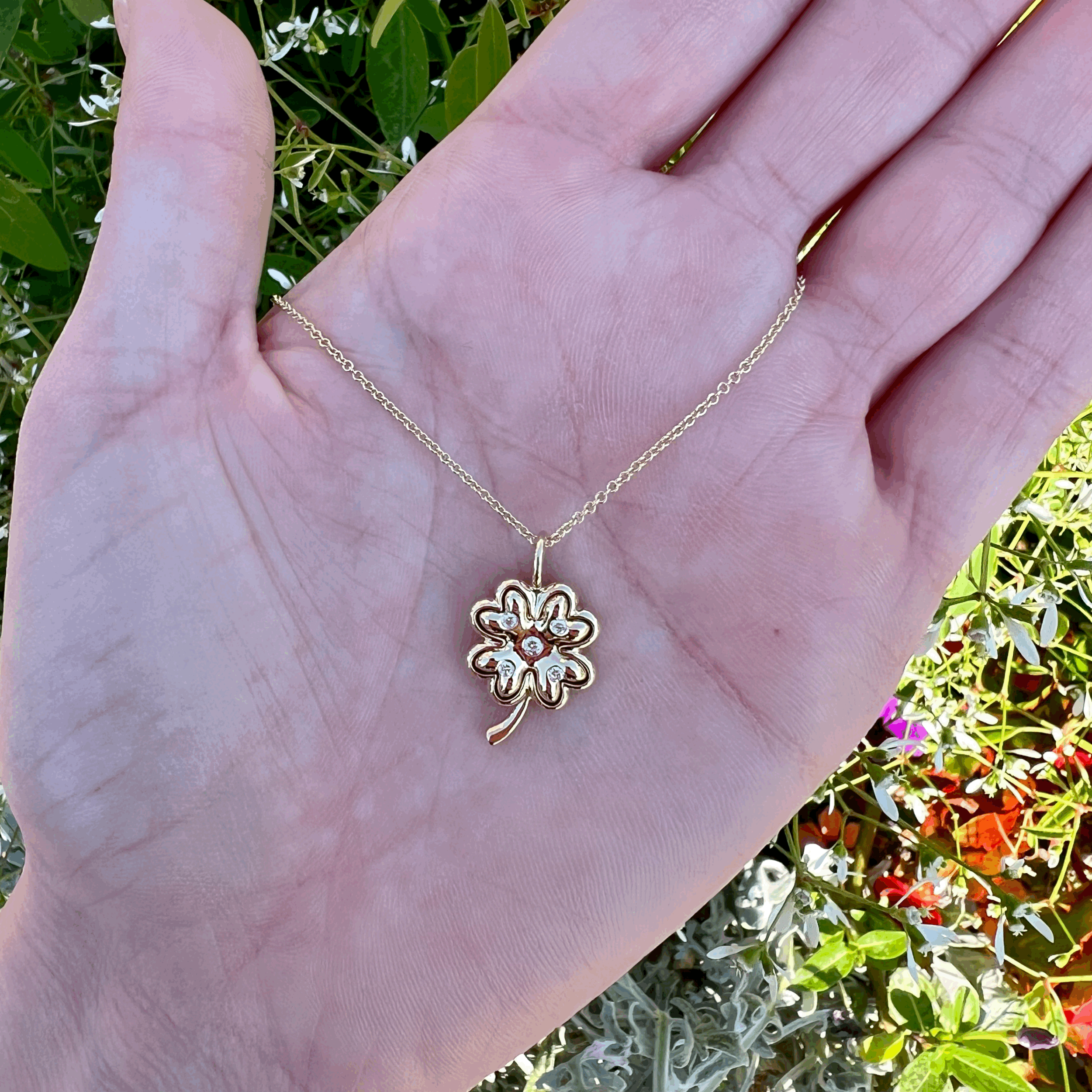 Brent Neale Mini Gold Four-Leaf Clover Pendant