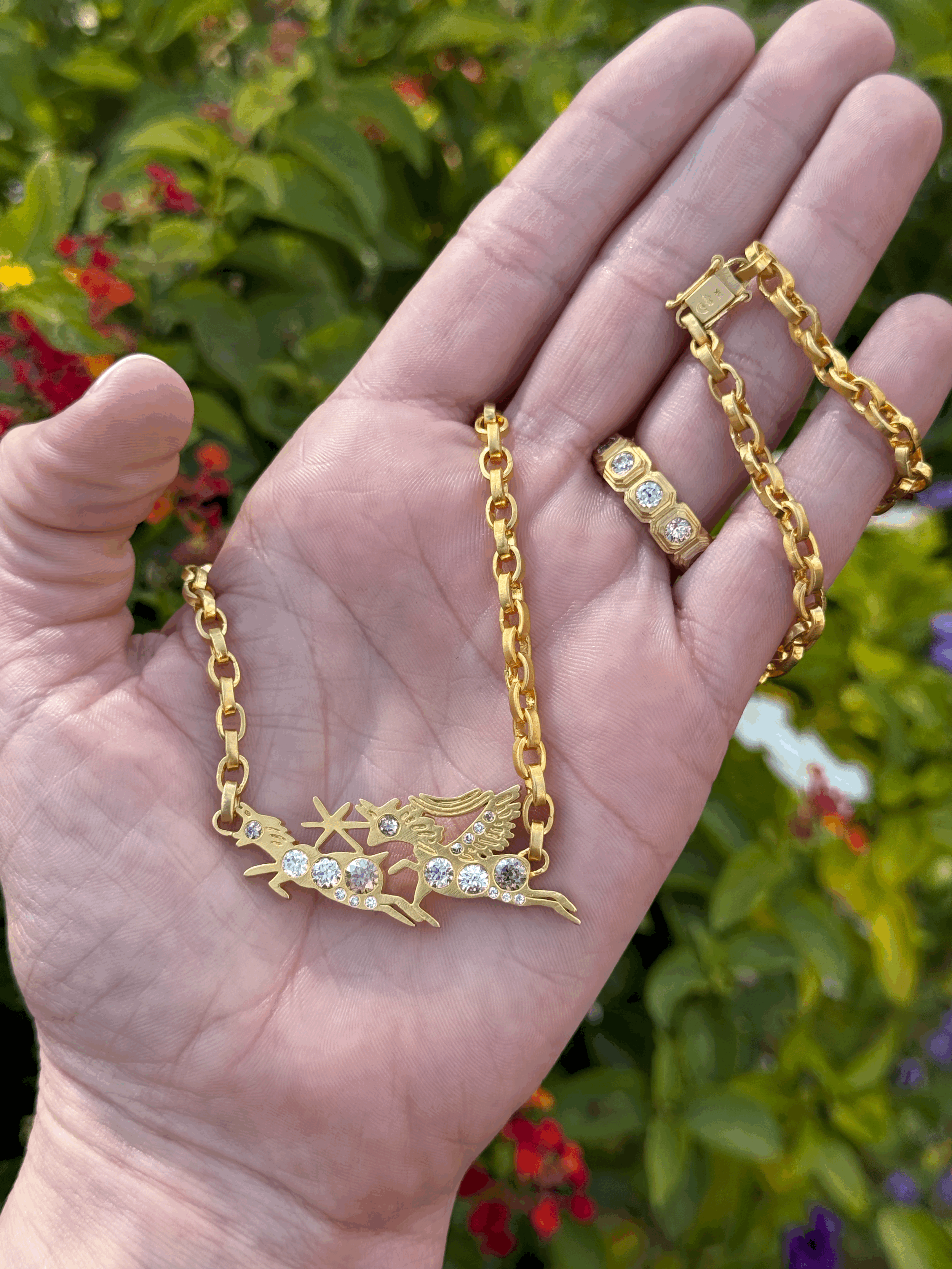 DARIUS ONE OF A KIND CHAMPAGNE DIAMOND LOVERS NECKLACE