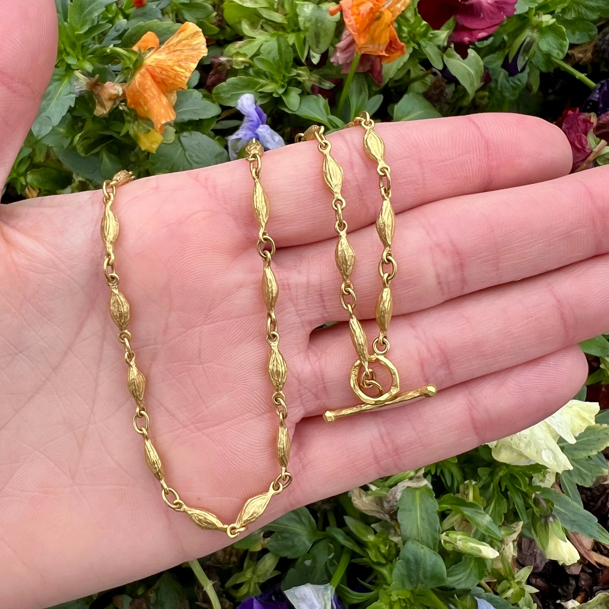 Cathy Waterman Lemon Seed Chain Necklace