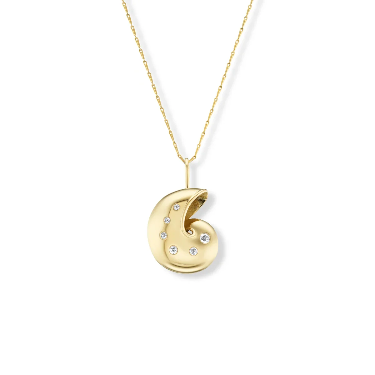 Brent Neale Small Nautilus Pendant with Round Diamonds - PREORDER