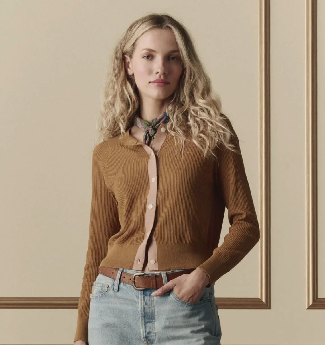 The Great Dainty Cardigan in Suntan