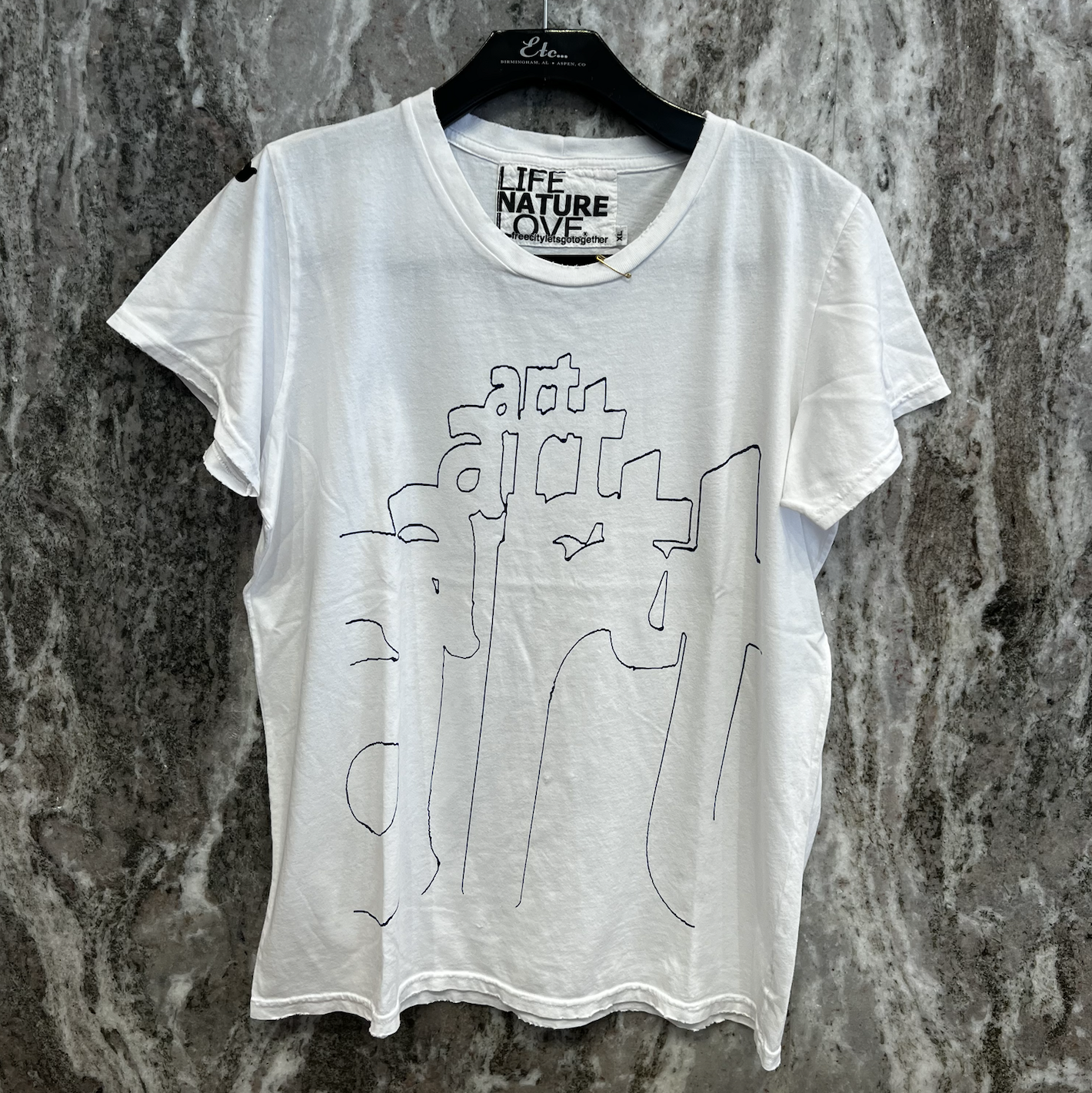 FreeCity 4ART SUPERVINTAGE Short Sleeve Tee in White Light - XL ONLY