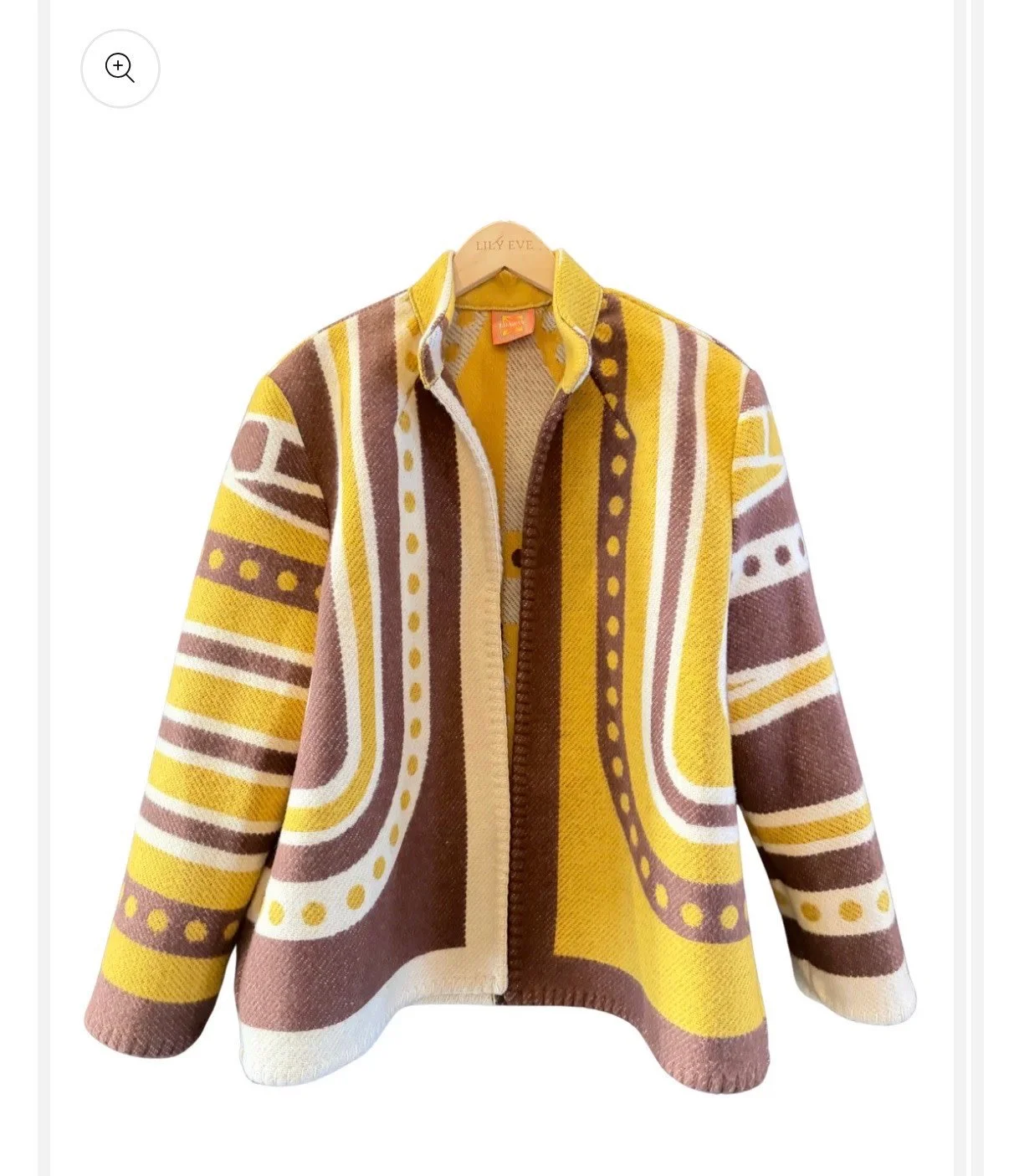 Lily Eve Vintage Hermes Short Blanket H Jacket with Brown and Yellow