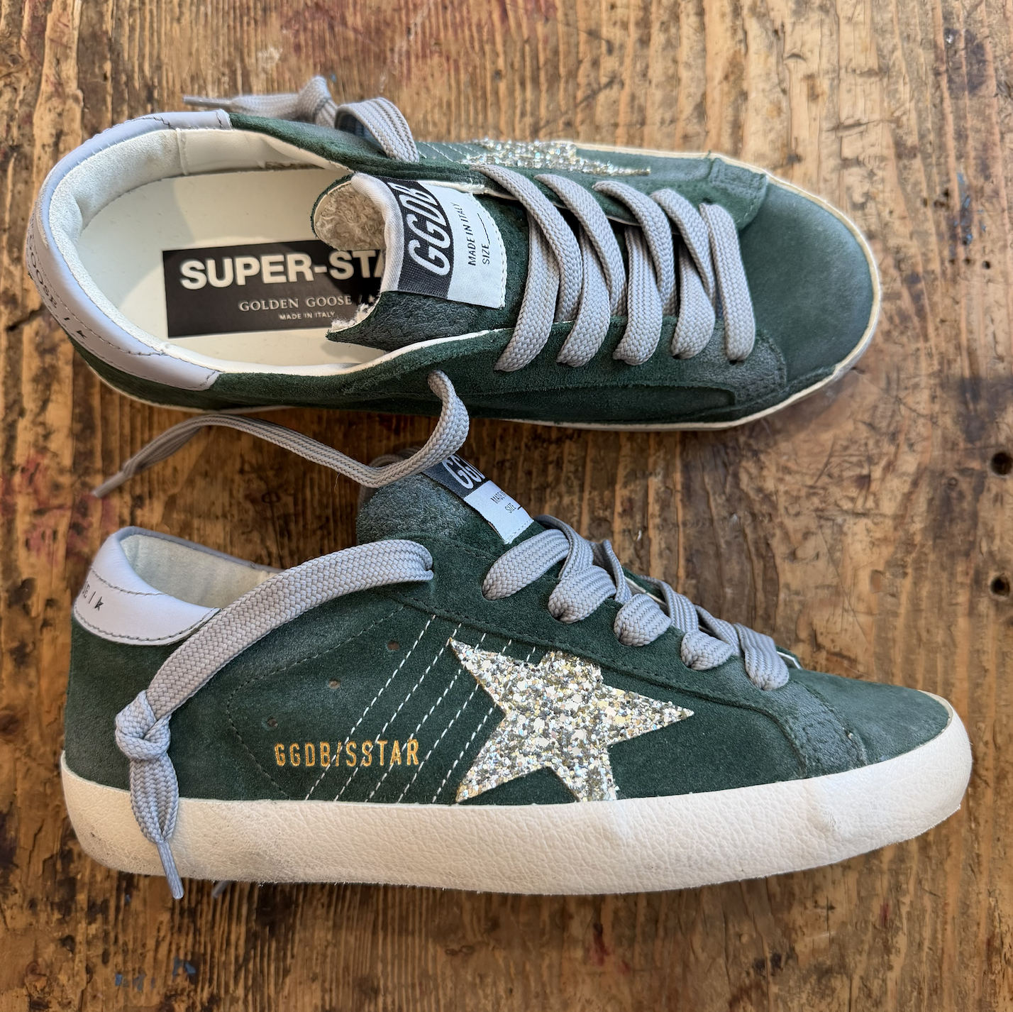 Golden Goose Superstar Suede Upper Glitter Star GG386