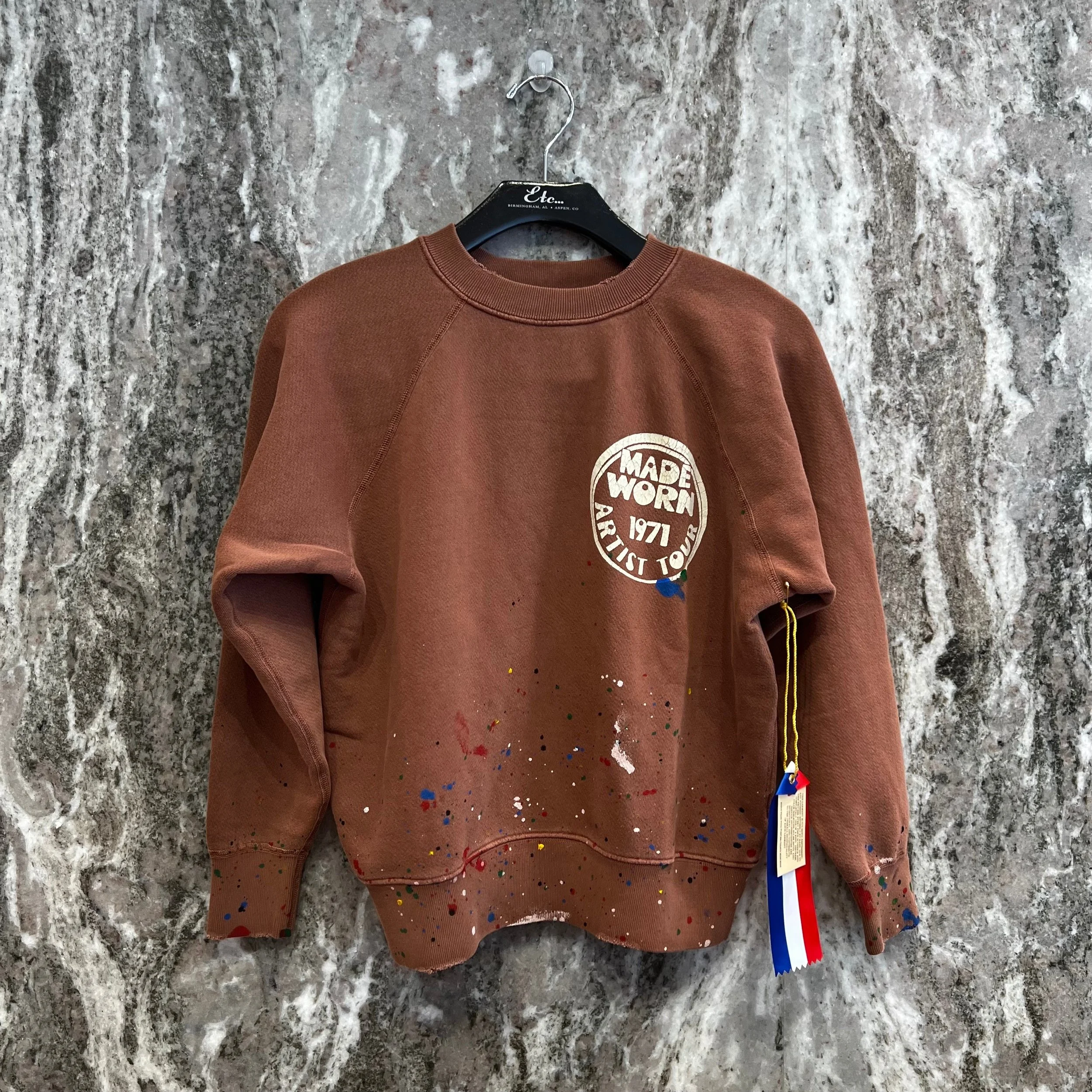 Madeworn Artist Tour Shrunken Sweatshirt in Coal Teddy