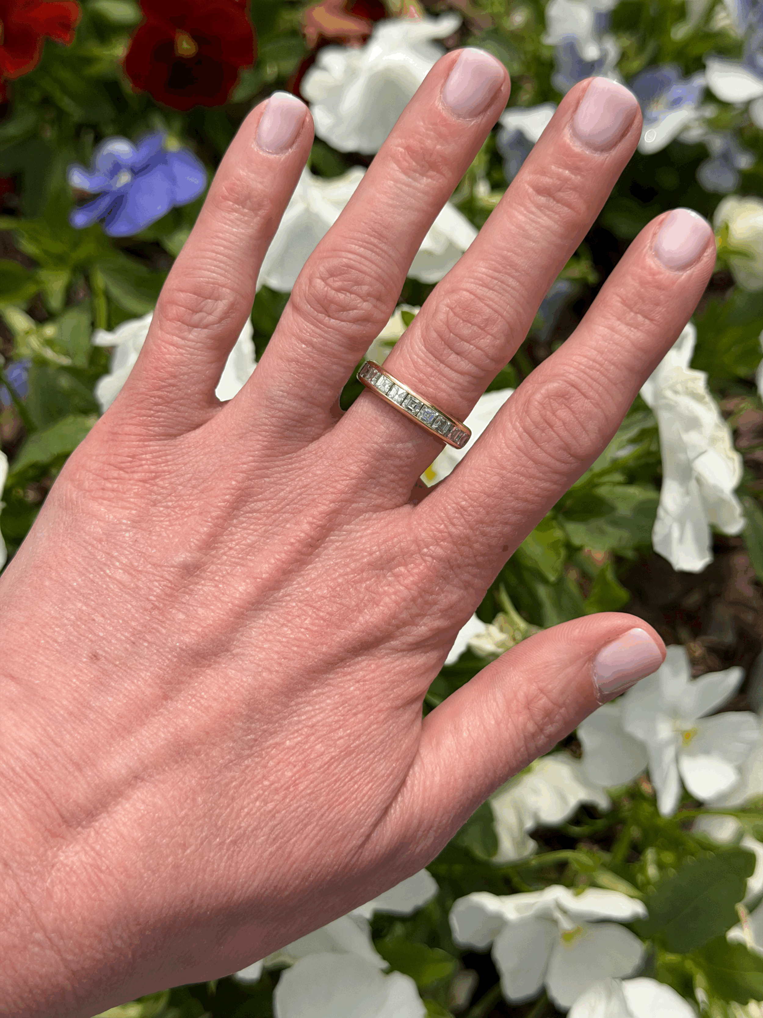 Brent Neale Half- Channel Tube Band with Diamond Asschers