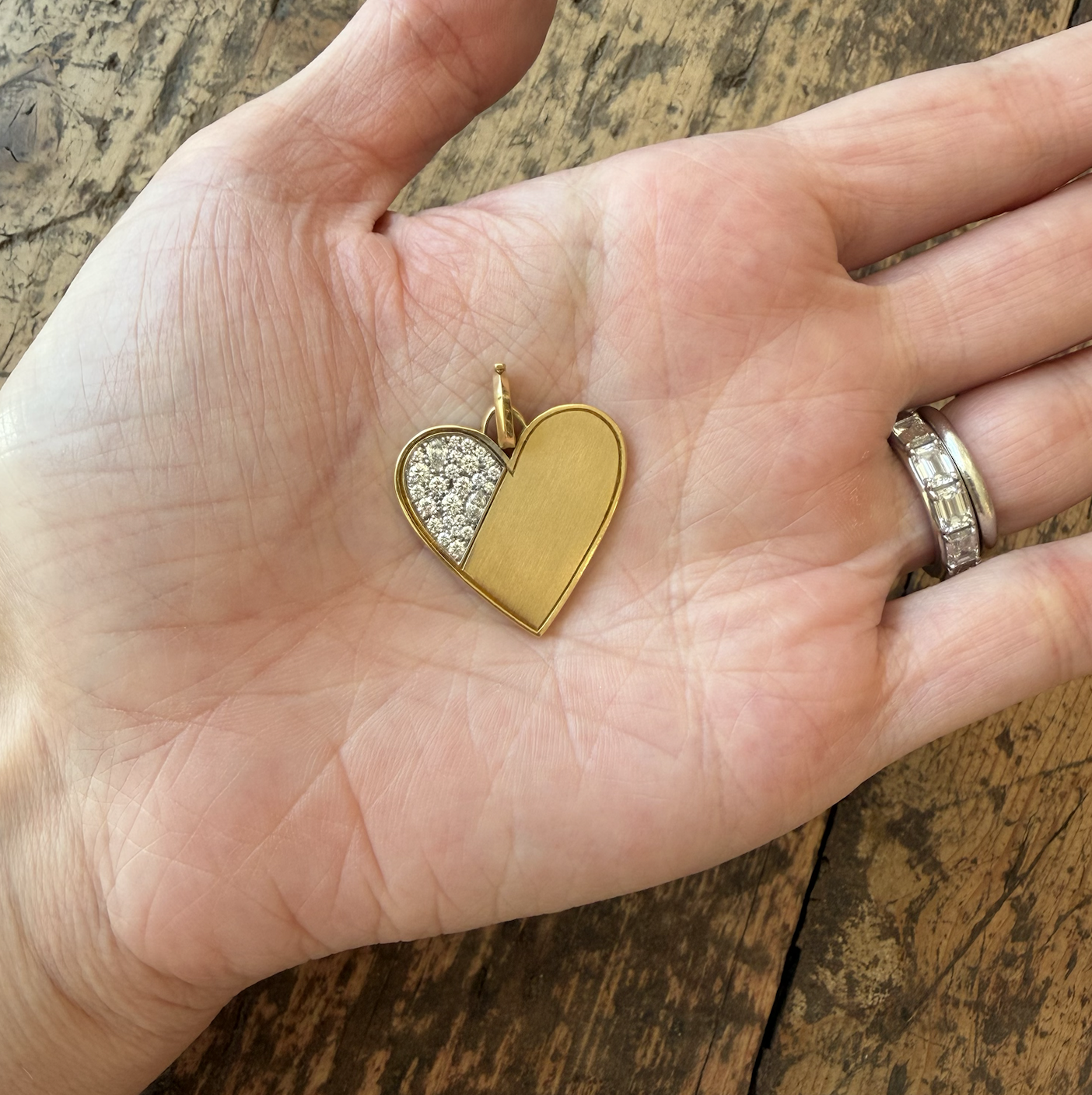 Jade Trau Heart Charm 18K Yellow Gold & Diamonds