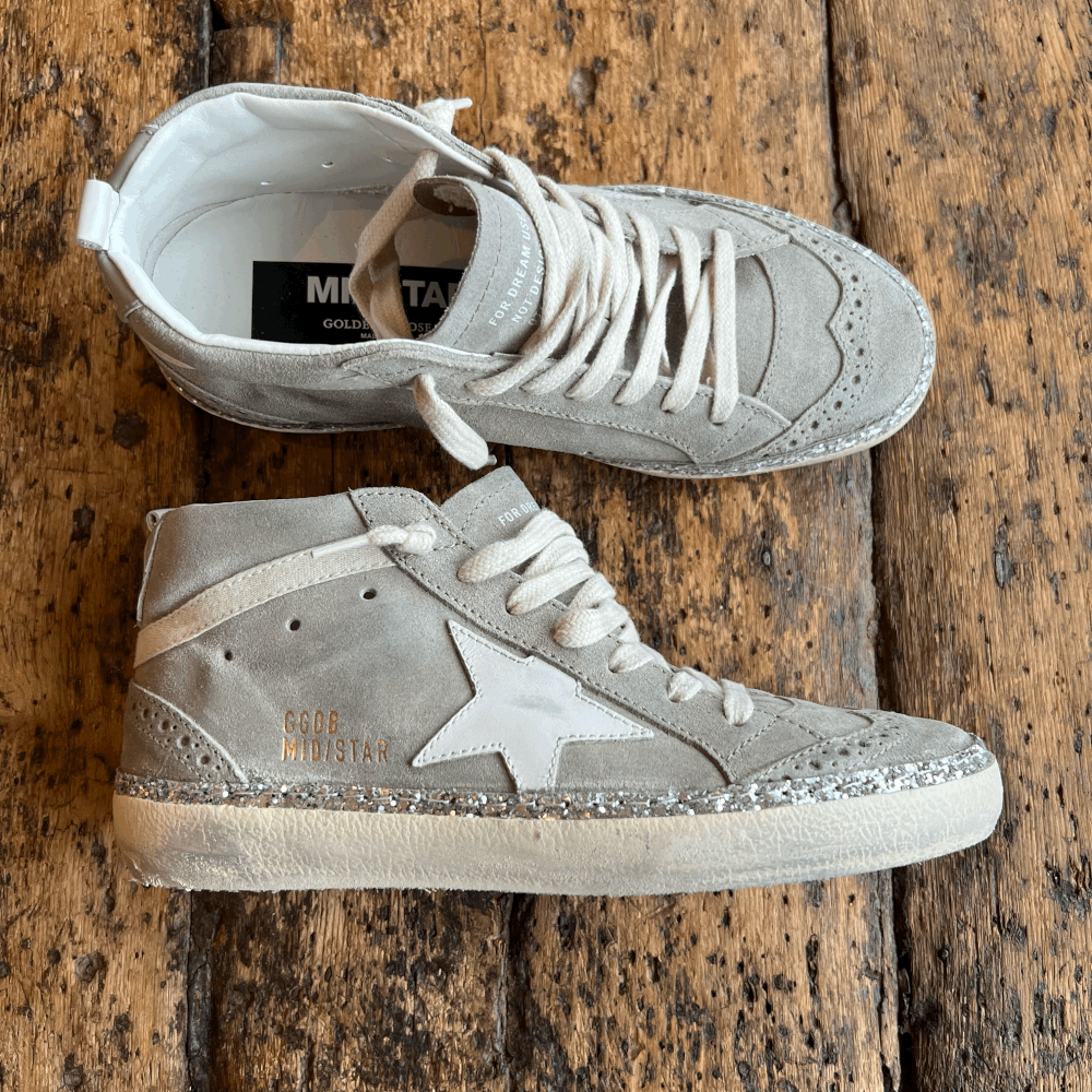 Golden Goose Mid Star Nappa and Suede Leather Star and Wave with