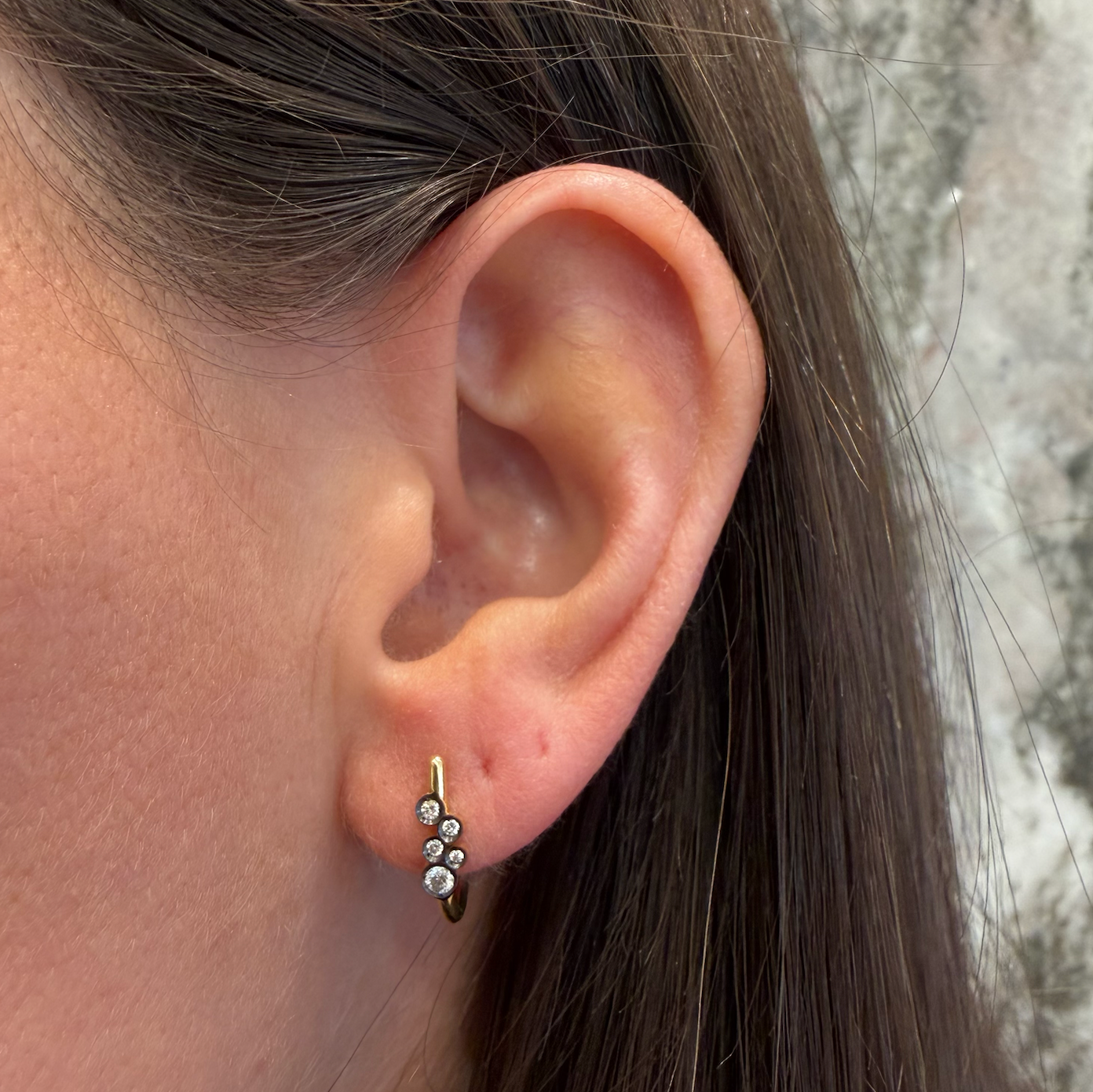 Yannis Sergakis Celeste Hoops Grande In 18k gold and diamond