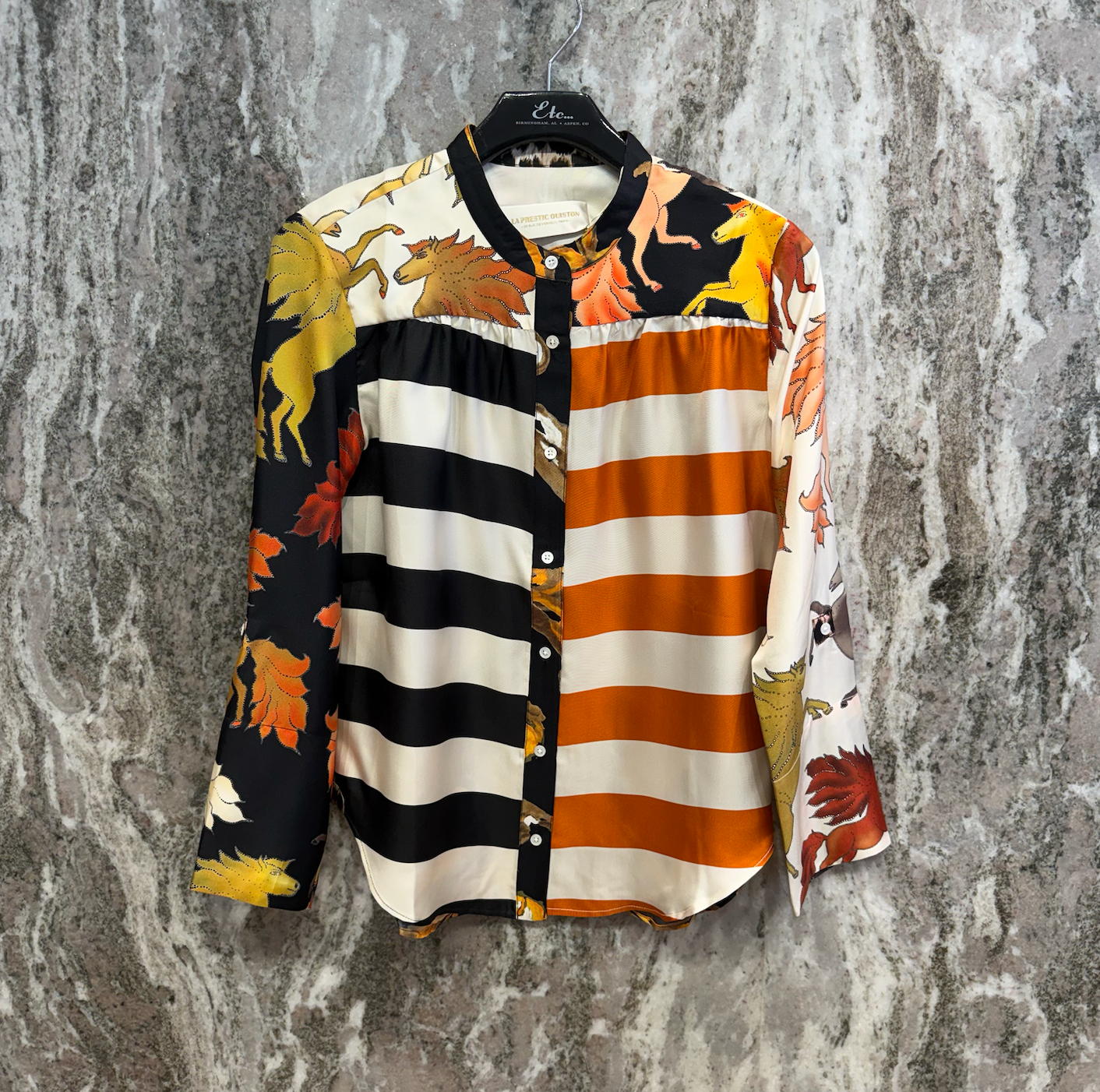 La Prestic Jeanne Shirt in Mix Raye Noir
