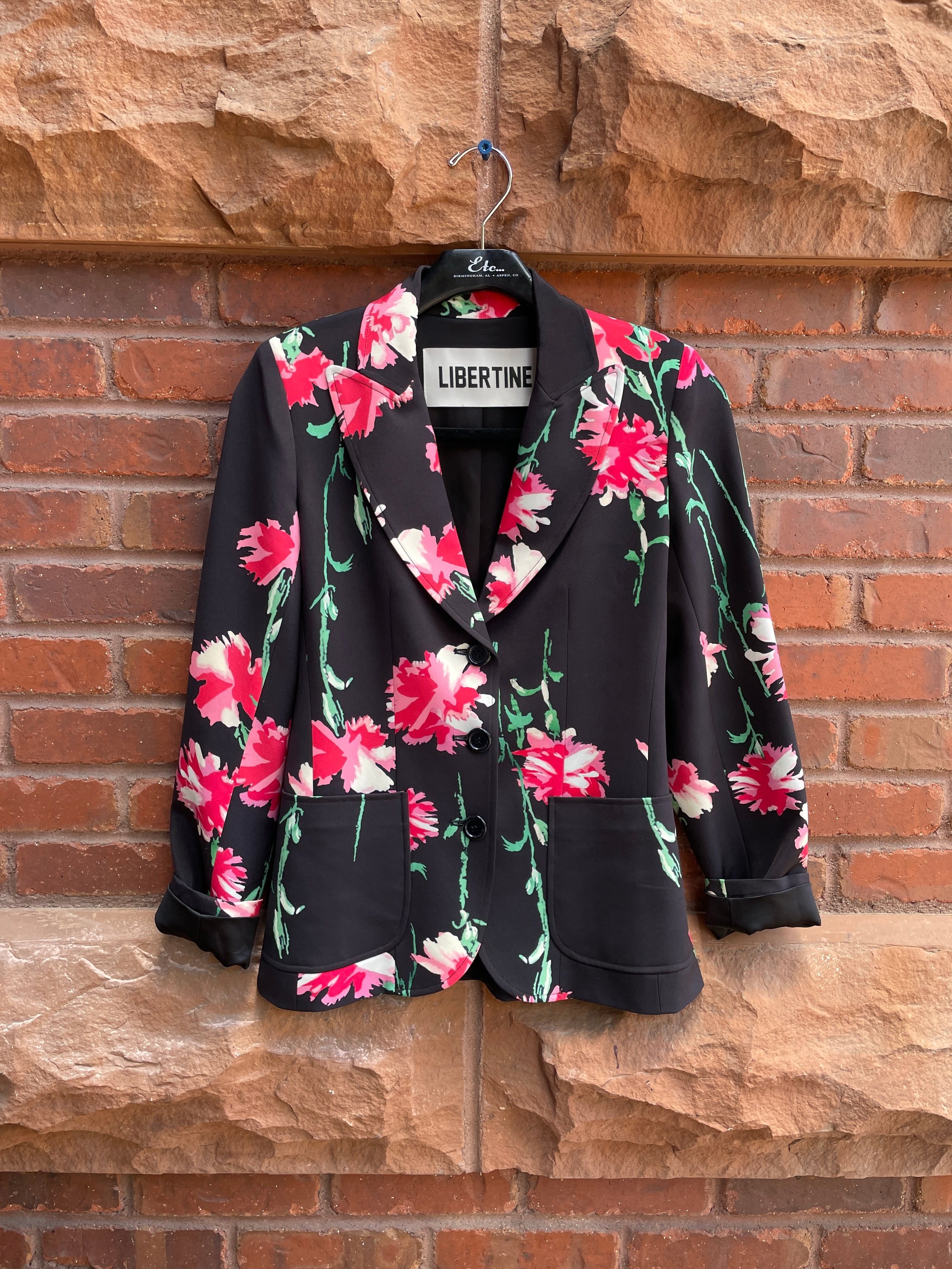 Cecil Beaton Pink Carnation Patch Pocket Jacket
