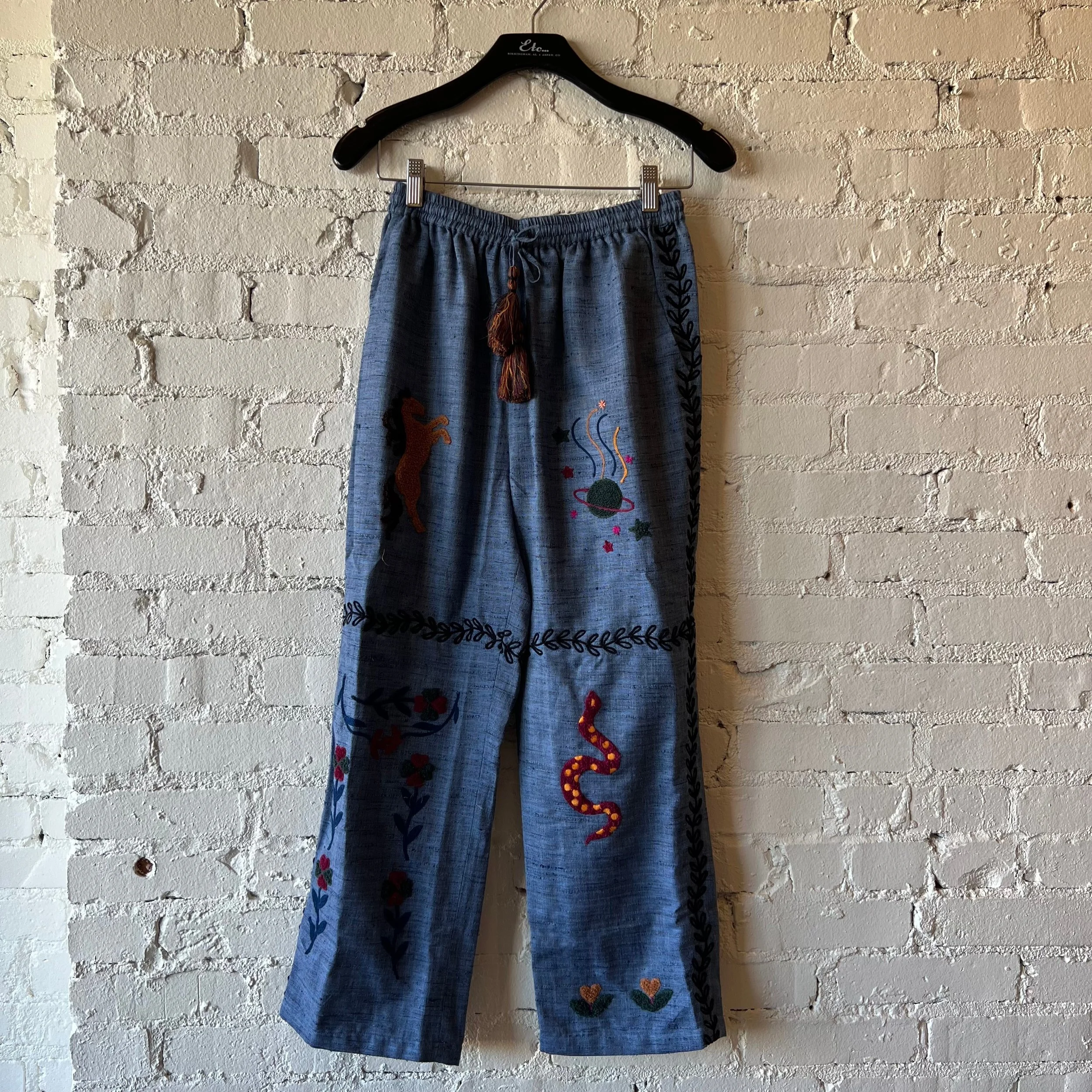 Monoki Antic Pants in Chambray