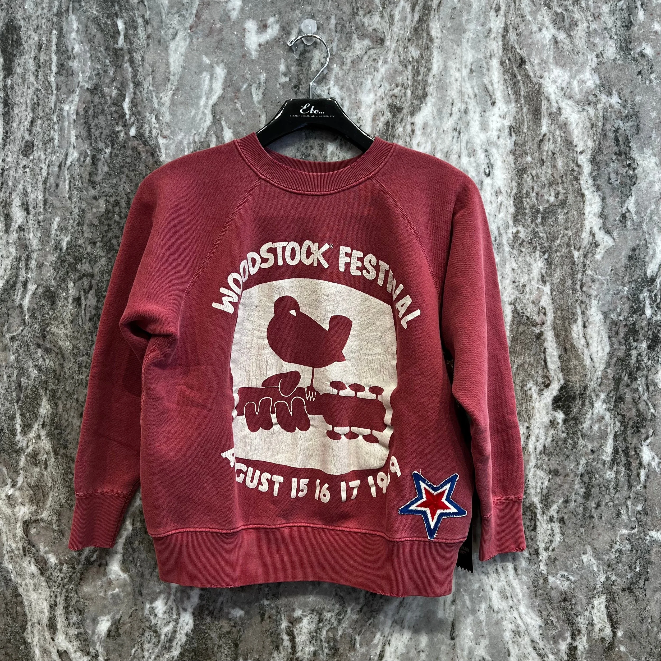 Madeworn Woodstock Shrunken Sweatshirt in Wine