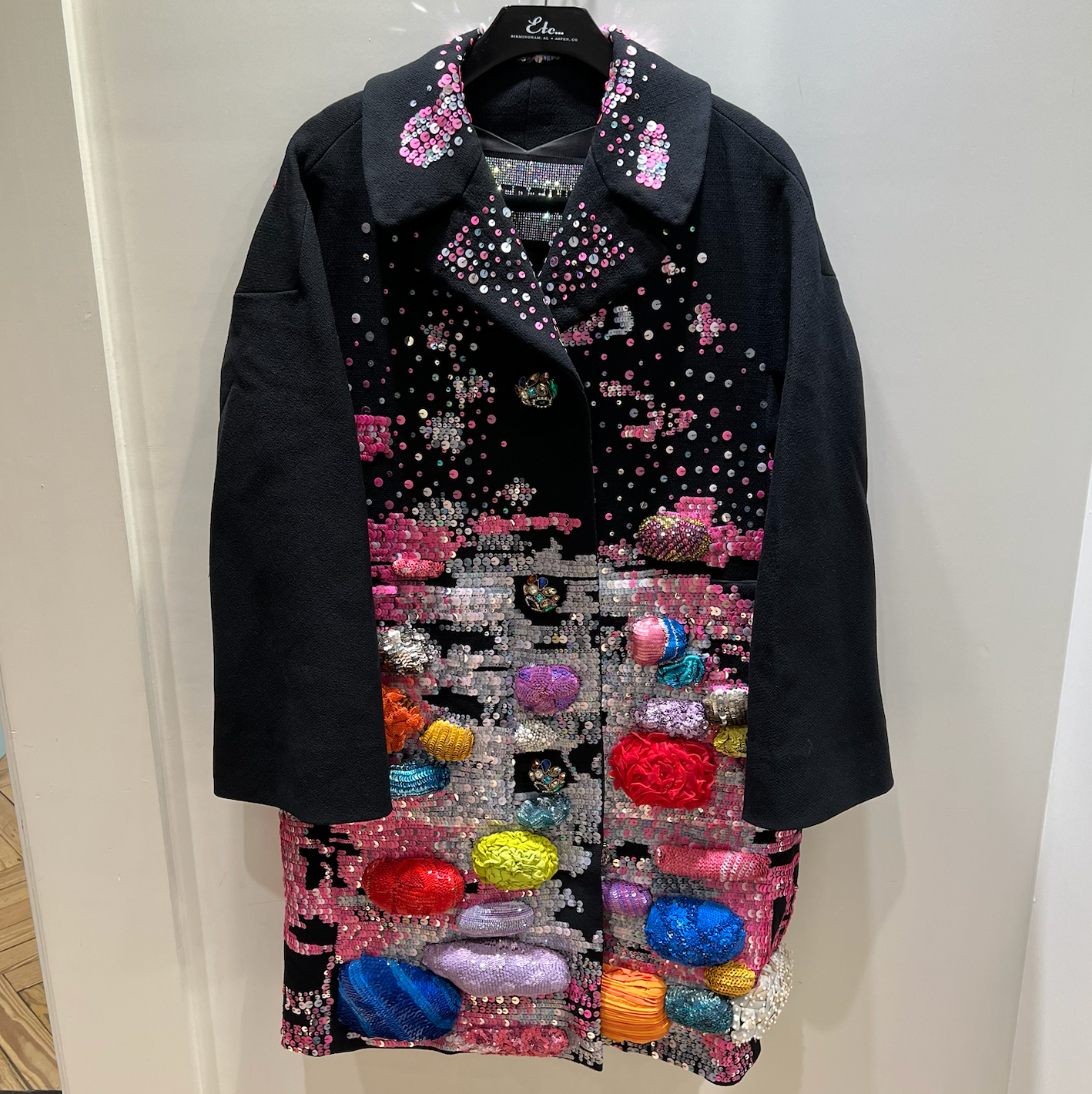 Libertine Candy Land Embellished Long Sleeve Patch Pocket Coat  - SIZE SMALL ONLY