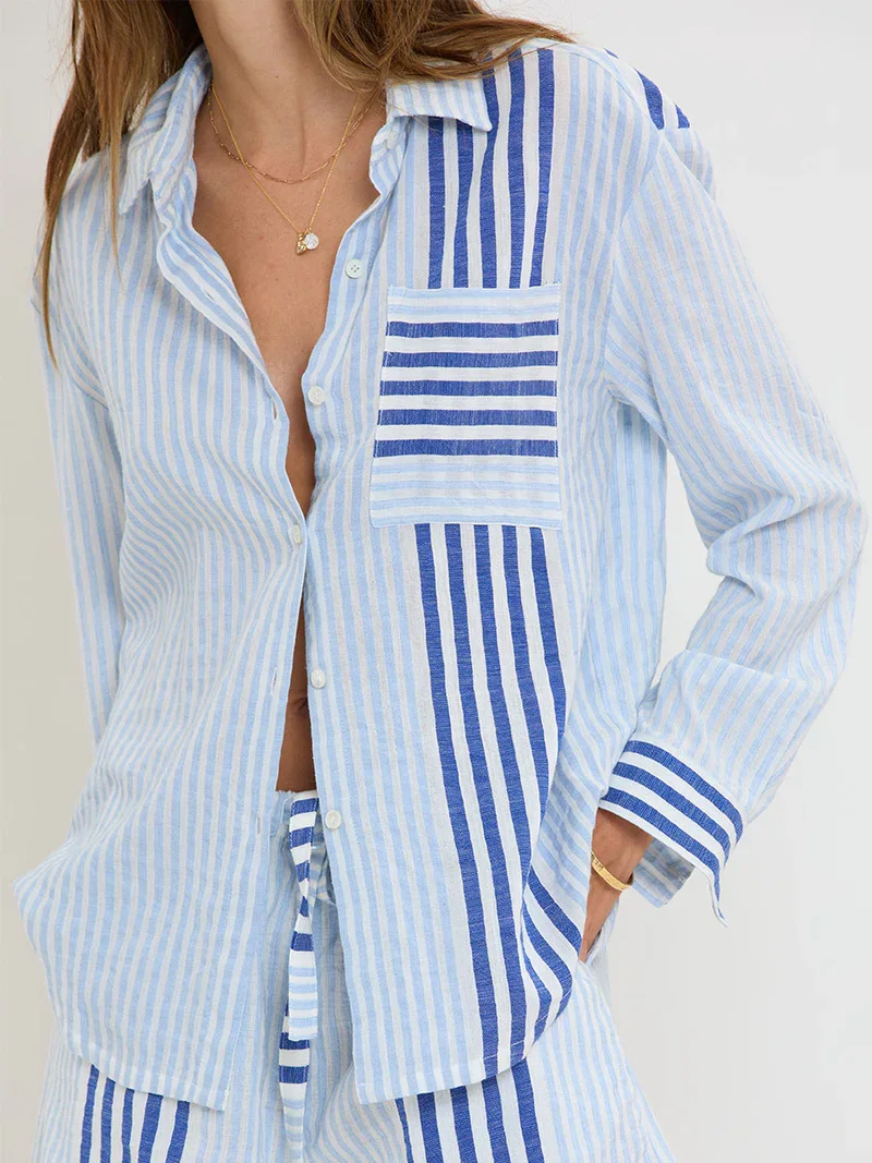 Lemlem Aisha Shirt in Shemizi Blue