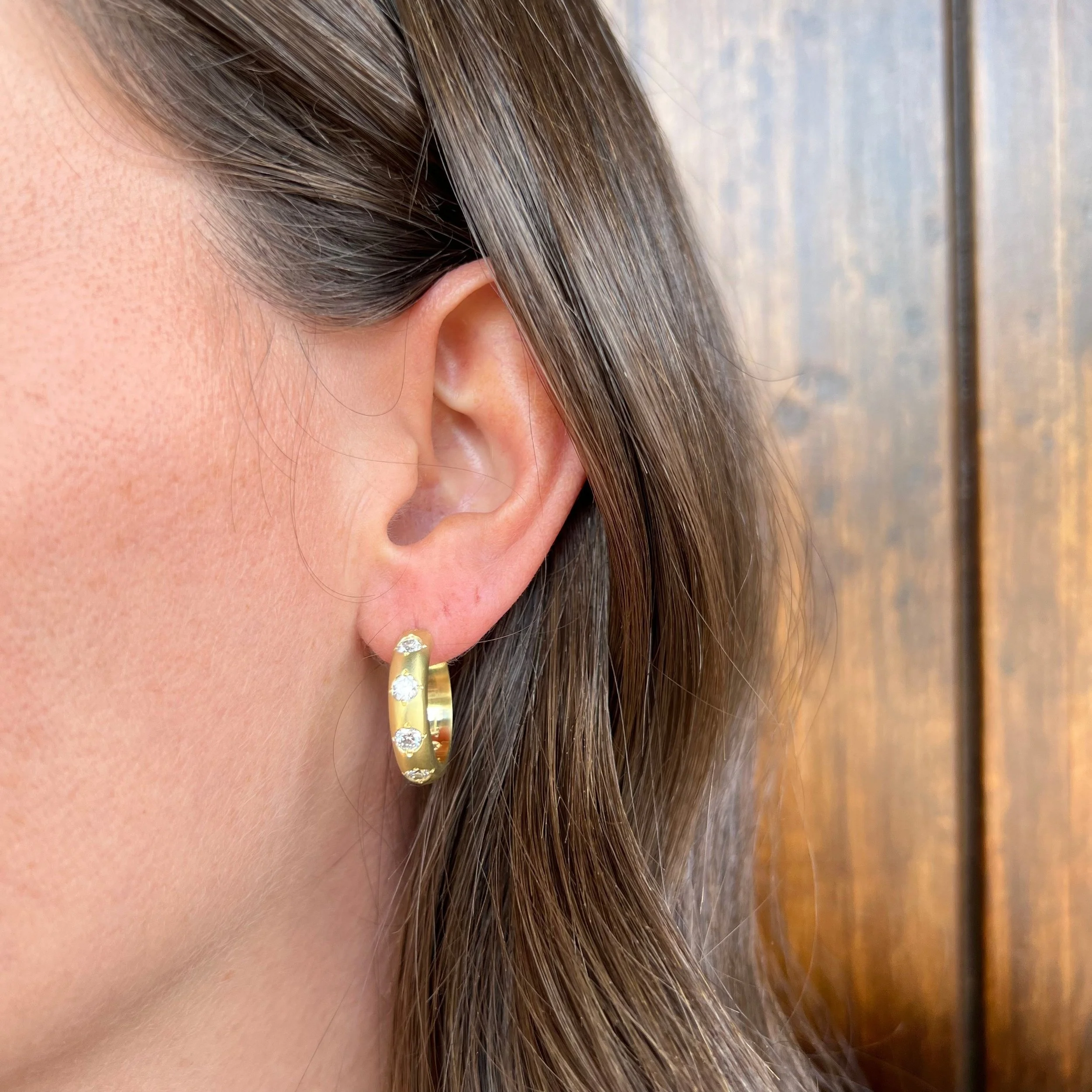 Jenna Blake  Diamond Gypsy Hoops