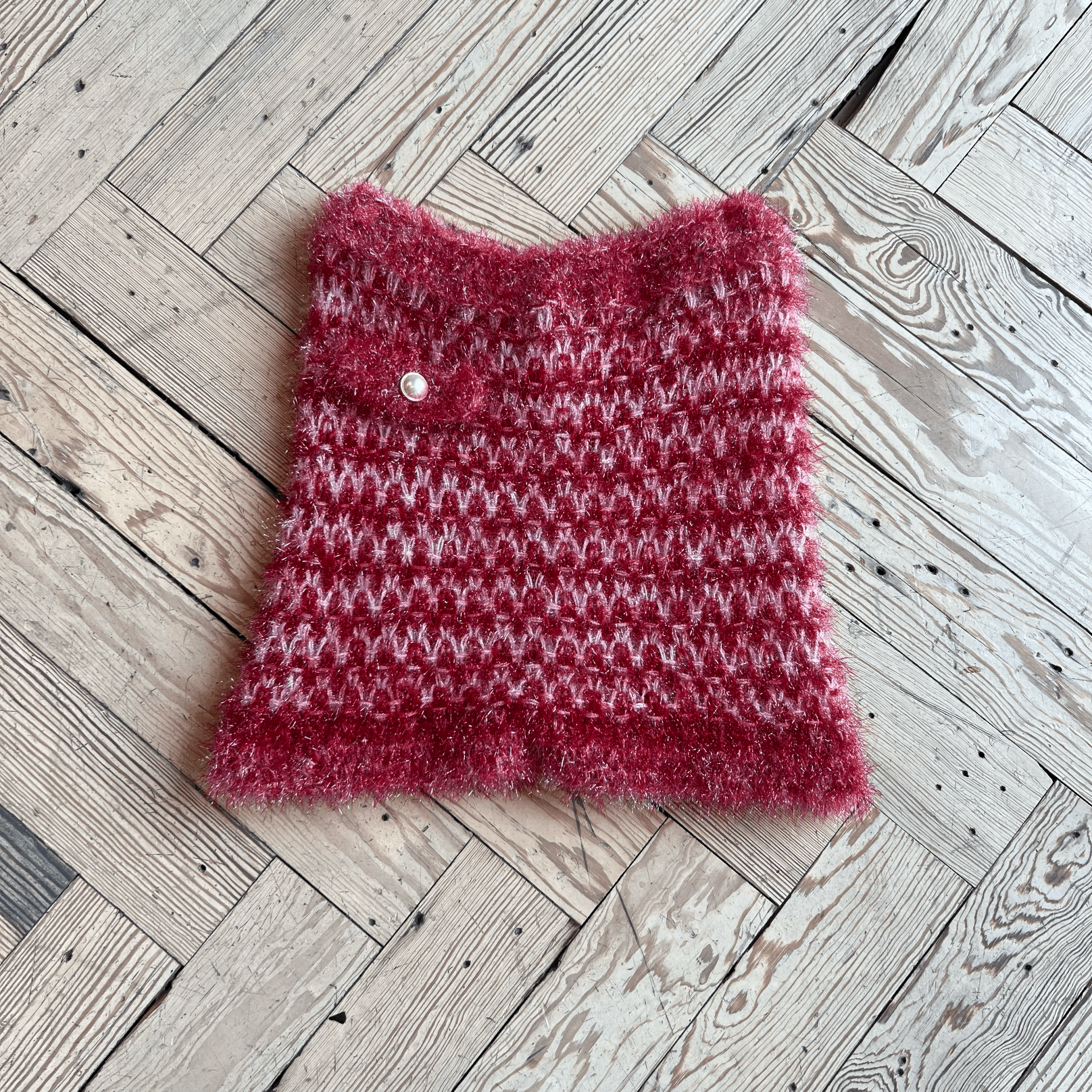 Rodarte Hand Knit Mini Short in Red and White Knit Tweed Size XS/S Only