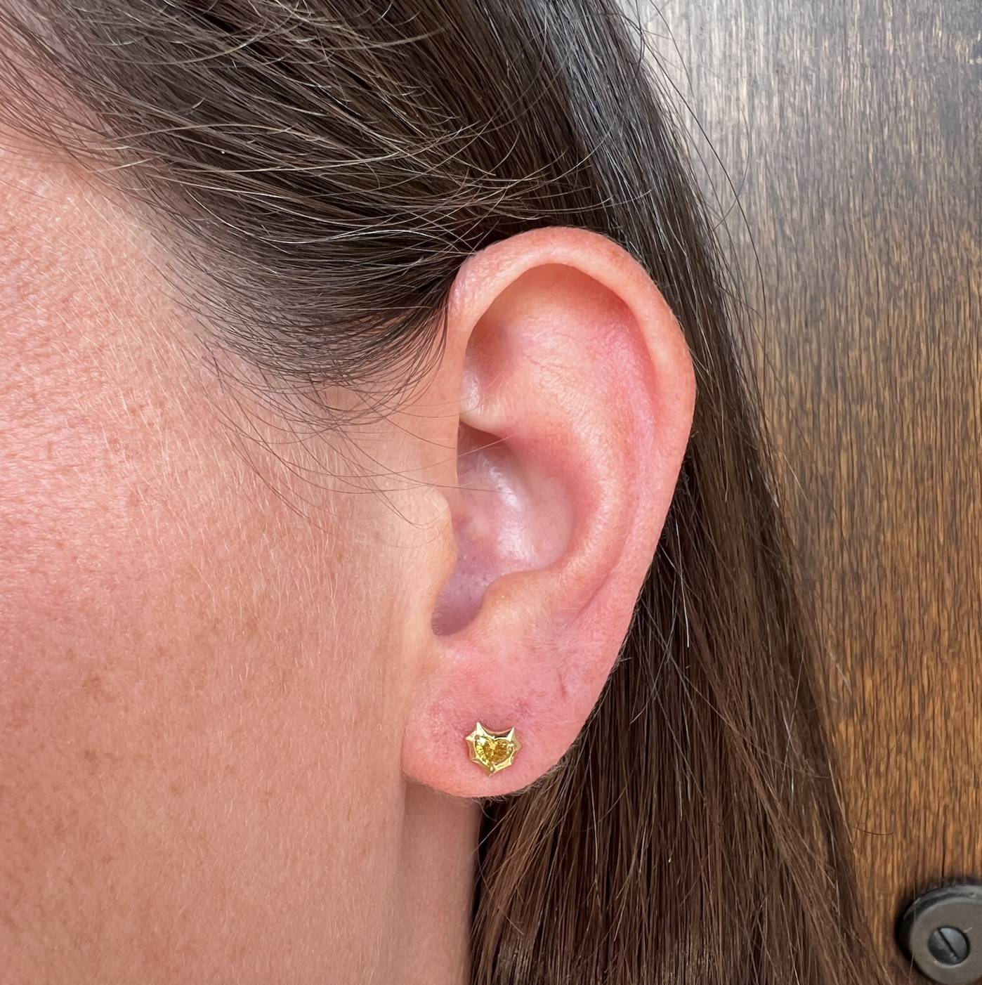 Jade Trau One of a Kind Alchemy Yellow Heart Stud