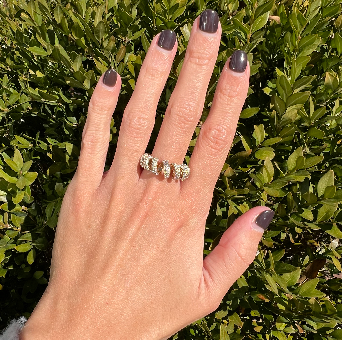 Boochier 18K Yellow Gold Jumbo Pavé Diamond Slinkee Ring in Yellow Gold