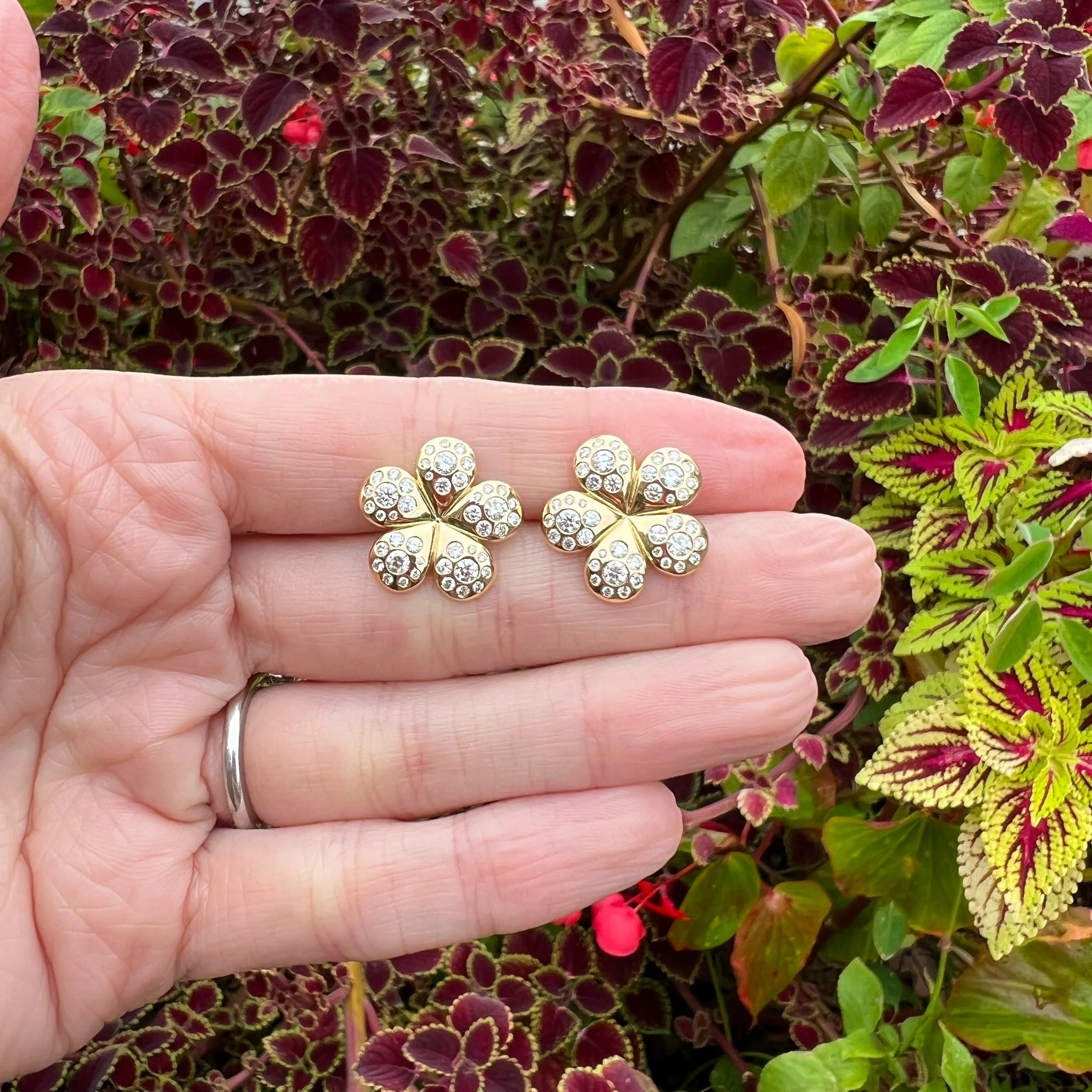 Brent Neale Mini Pave Petal Flower Studs