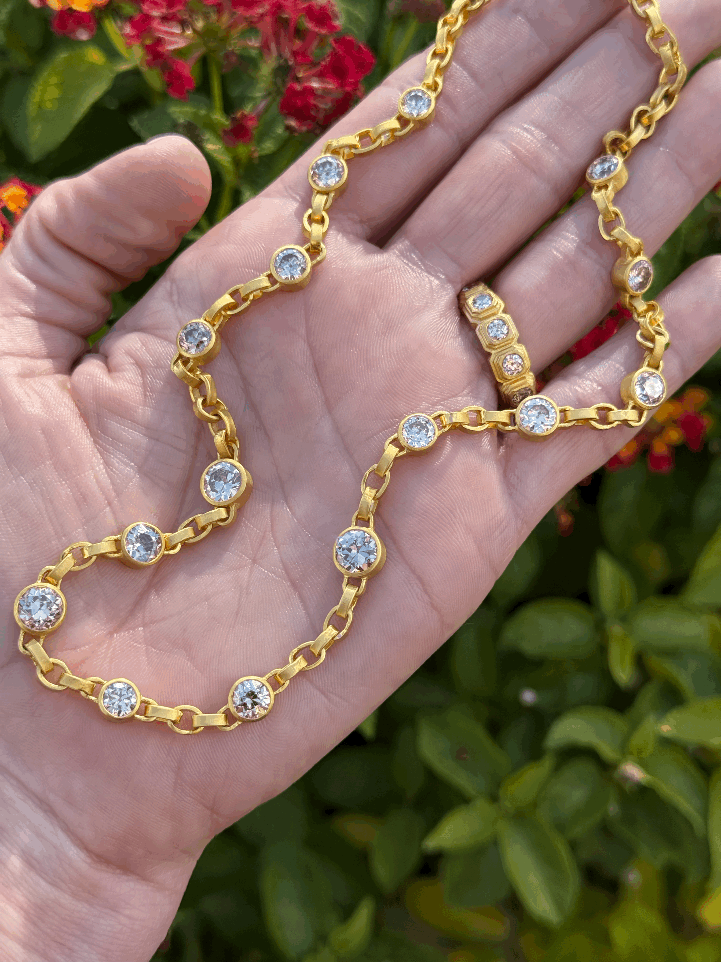 DARIUS ONE OF A KIND CHAMPAGNE DIAMOND SIGNATURE CHAIN NECKLACE