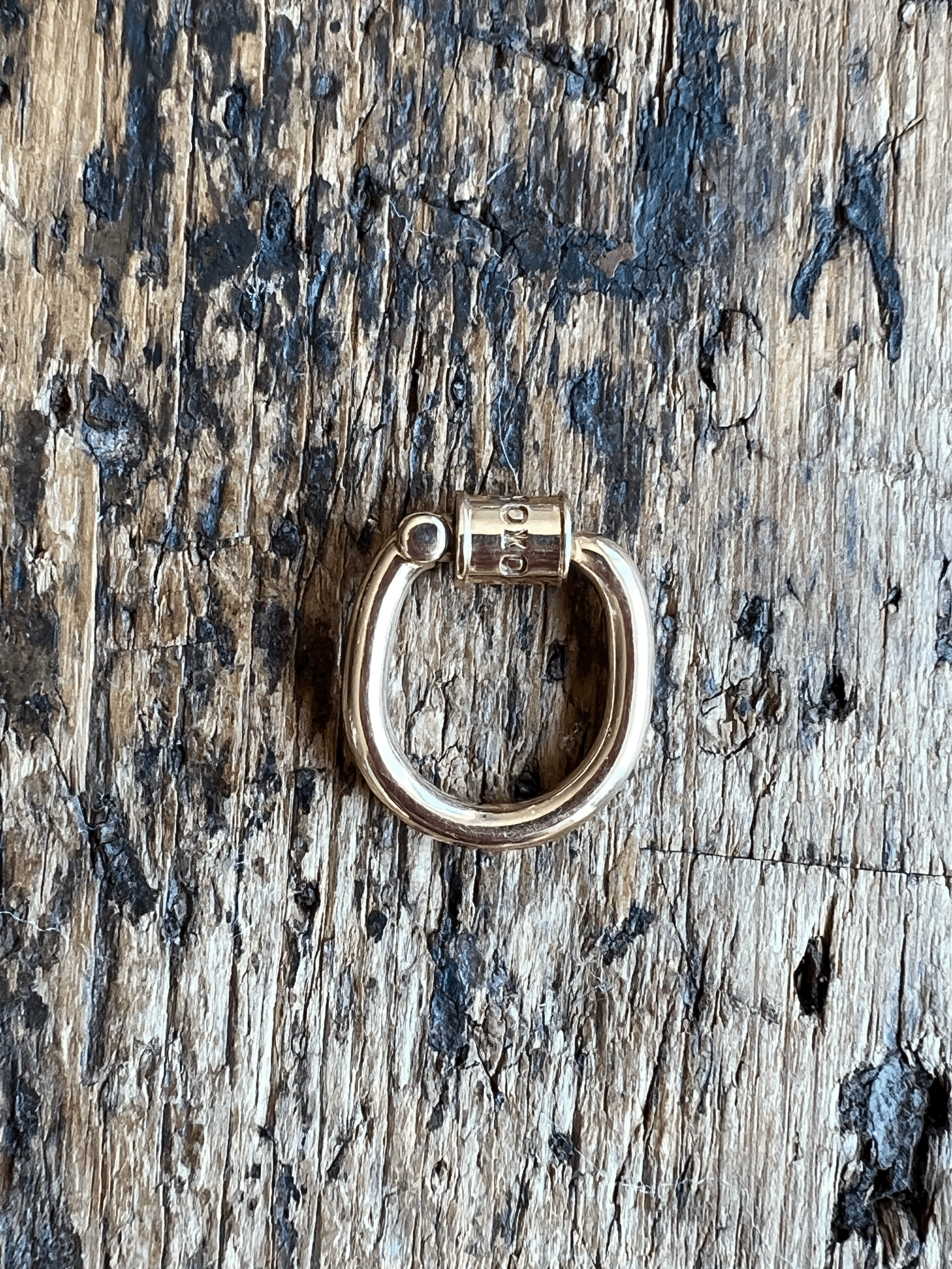 Marla Aaron 18K Rose Gold Trundle Lock Ring "XOXO" Size 3
